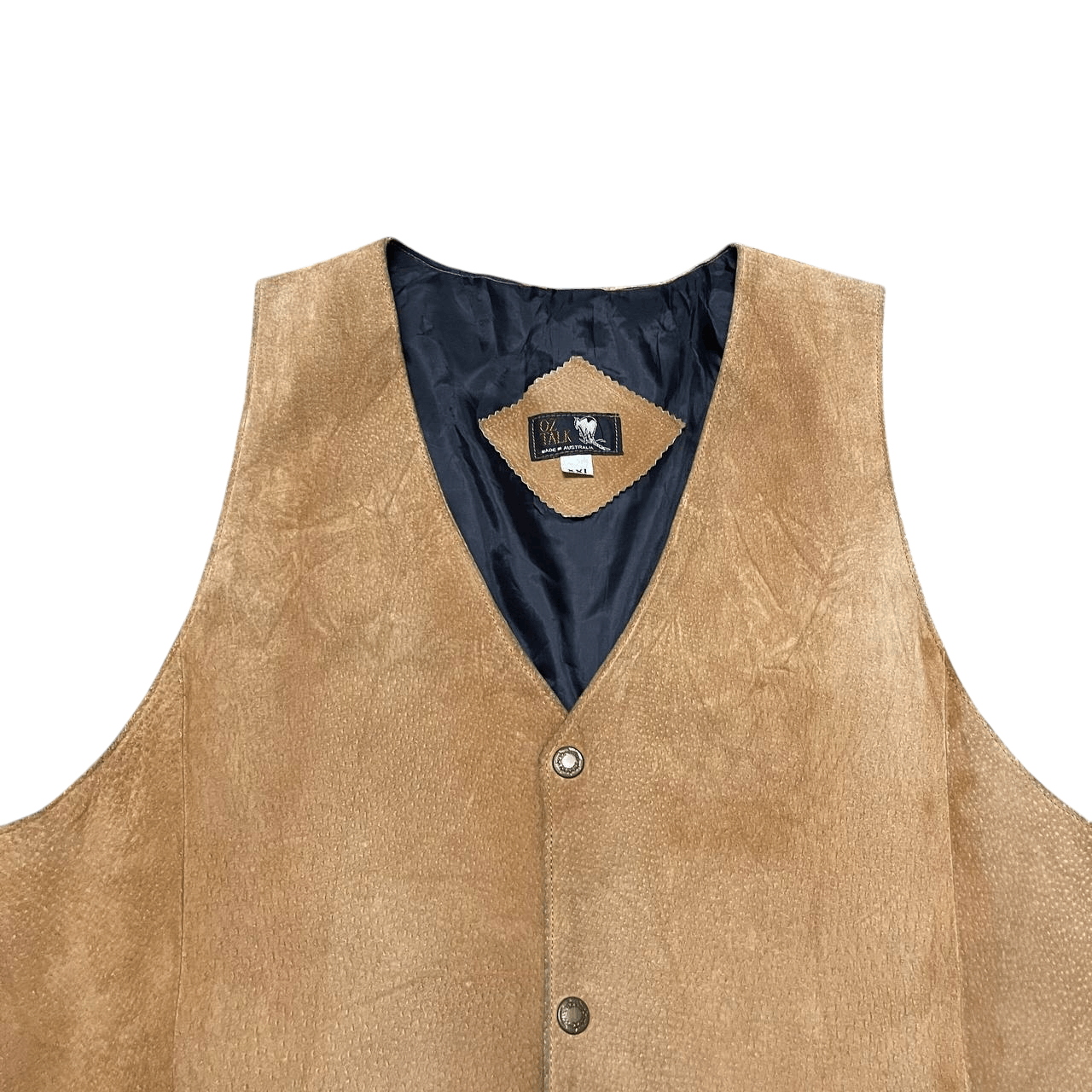 Genuine Leather Vintage OZ Talk Kangaroo Leather Vest Size US XXL / EU 58 / 5 - 2 Thumbnail