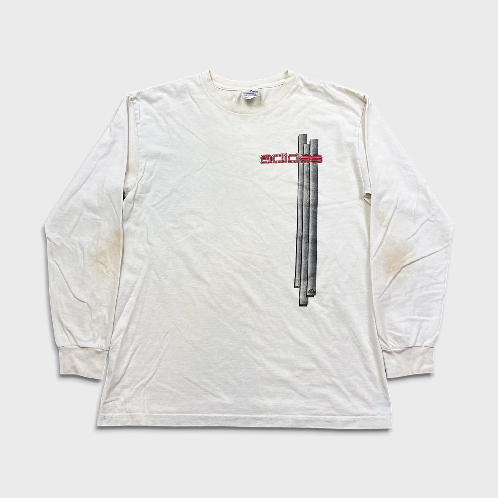 Adidas Vintage Adidas Long Sleeve Shirt 3 Stripes Graphic 90s Tee Size US L / EU 52-54 / 3 - 1 Thumbnail