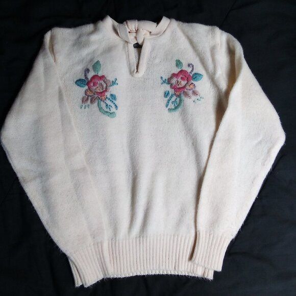 Other Vintage Stacey's Things Floral Embroidered Sweater Size M / US 6-8 / IT 42-44 - 2 Thumbnail