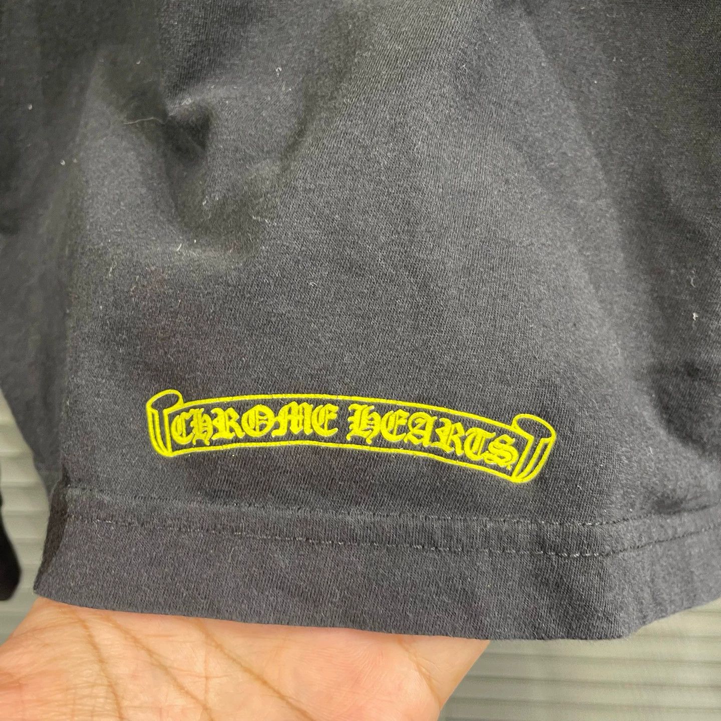 Chrome Hearts Chrome Hearts Black LS Back Yellow Sanskrit Arm L Size US L / EU 52-54 / 3 - 7 Thumbnail