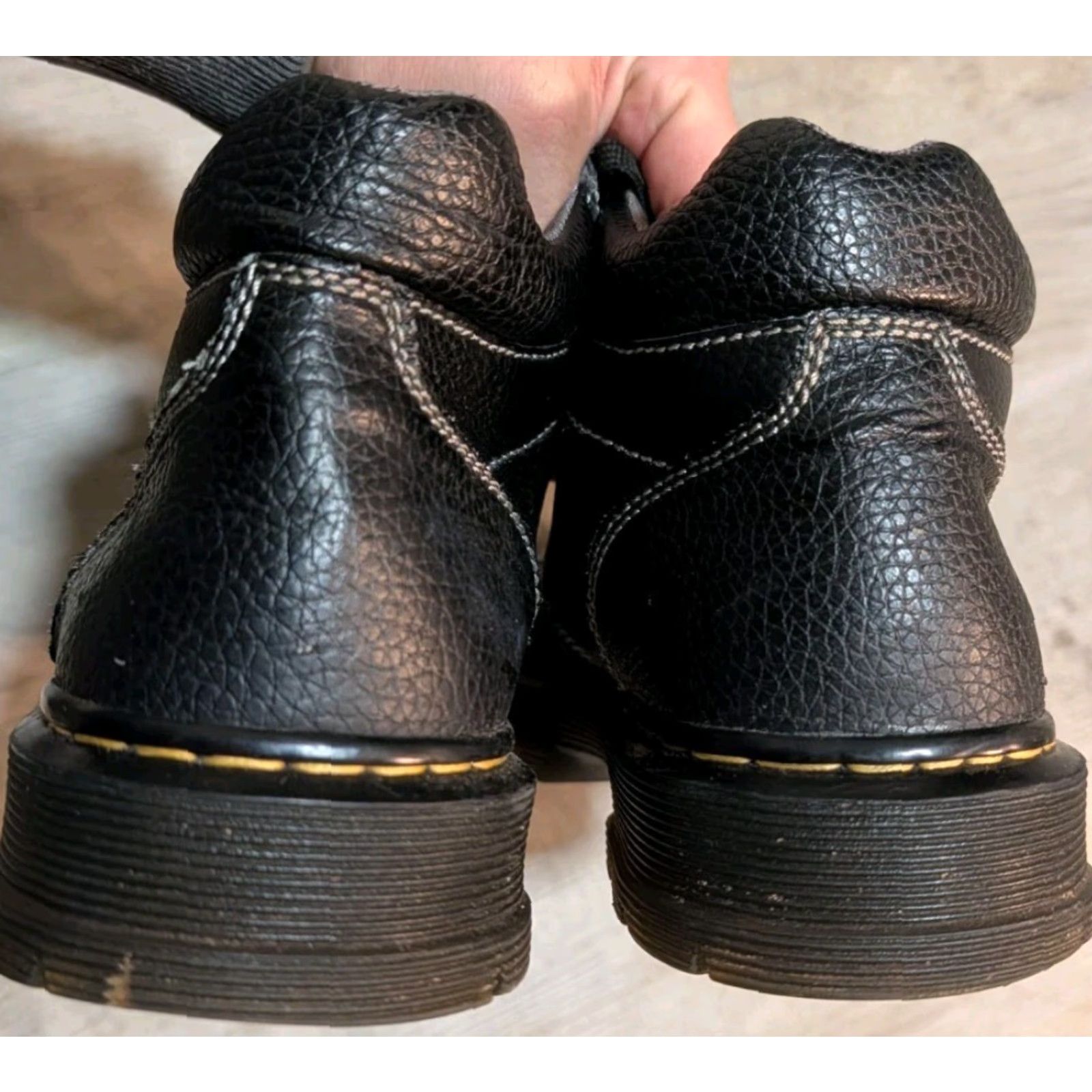 Dr. Martens Dr. Doc Marten's Tacoma Men's Black Pebbled Leather Lace-Up Ankle Boots US 11M Size US 11 / EU 44 - 6 Thumbnail
