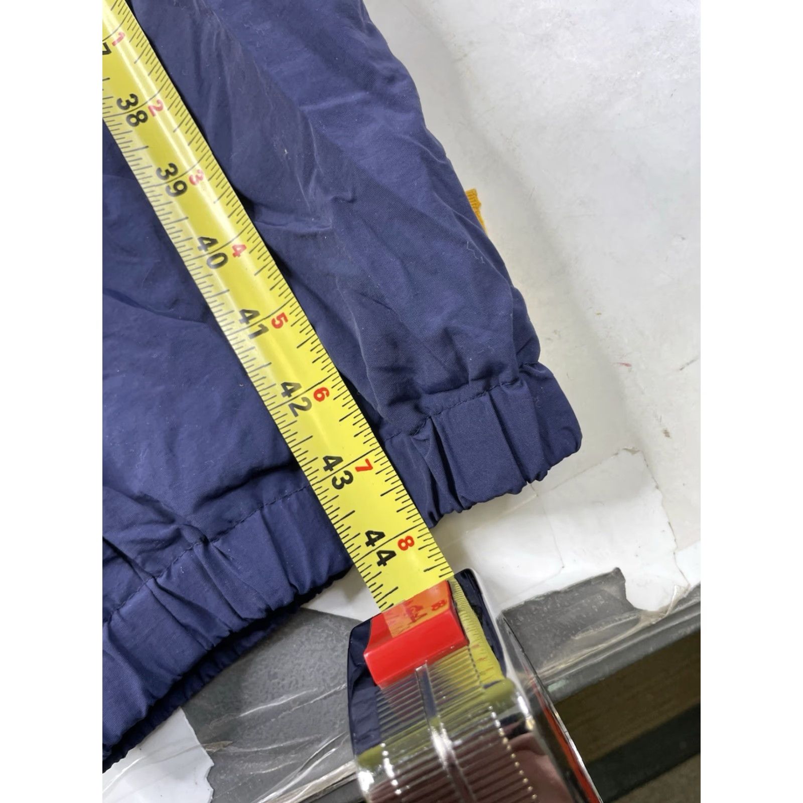 Bodega Bodega Track Pants Men XXL Lined Nylon Navy Blue With Yellow Accents Activo Activewear Size US 39 - 3 Thumbnail