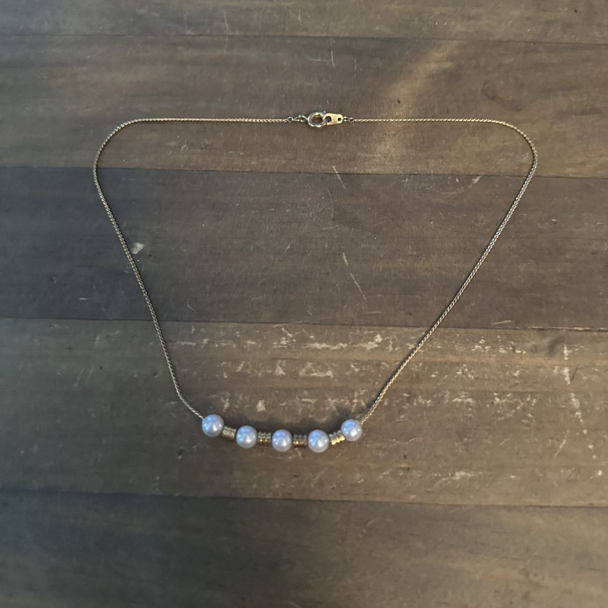 Vintage Vintage gold tone chain pearl bead necklace Size ONE SIZE - 2 Thumbnail