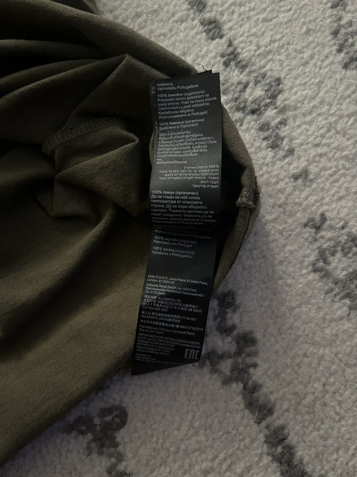 Allsaints All saints Khaki Ash Green Tshirt Size US S / EU 44-46 / 1 - 5 Thumbnail