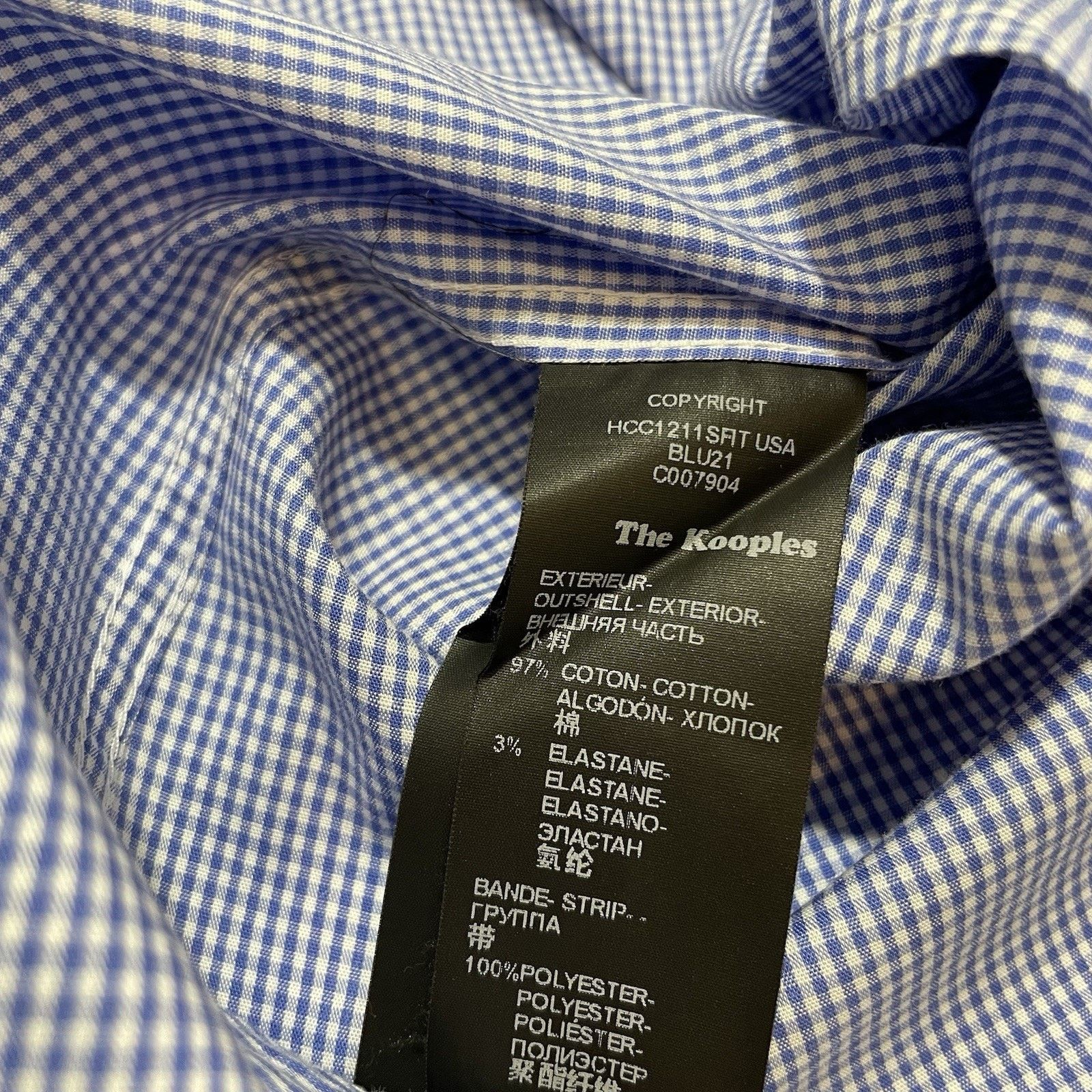 The Kooples The Kooples Sport Fitted Shirt Blue Micro-Check Size S Size US S / EU 44-46 / 1 - 7 Thumbnail