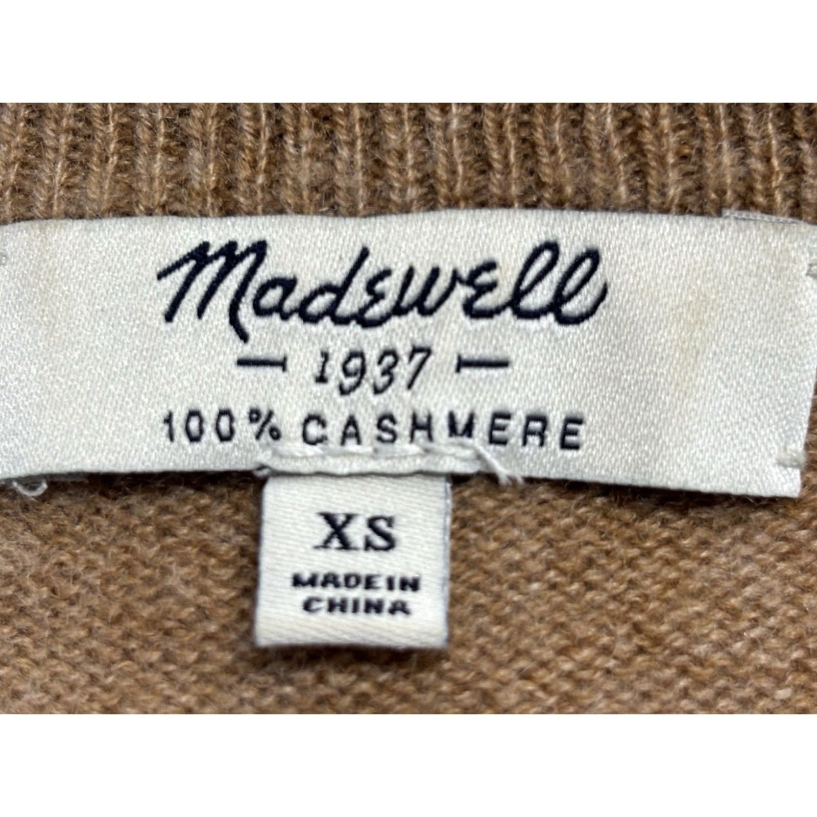 Madewell MADewell 100% Cashmere Tunic Sweater XS Brown Camel Pockets Women Size XS / US 0-2 / IT 36-38 - 6 Thumbnail