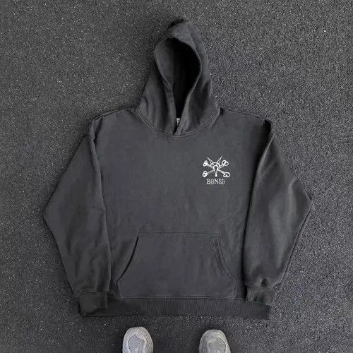 VIBE Vintage Street Hip Hop Skull Print Hooded Sweatshirt Size US L / EU 52-54 / 3 - 2 Thumbnail