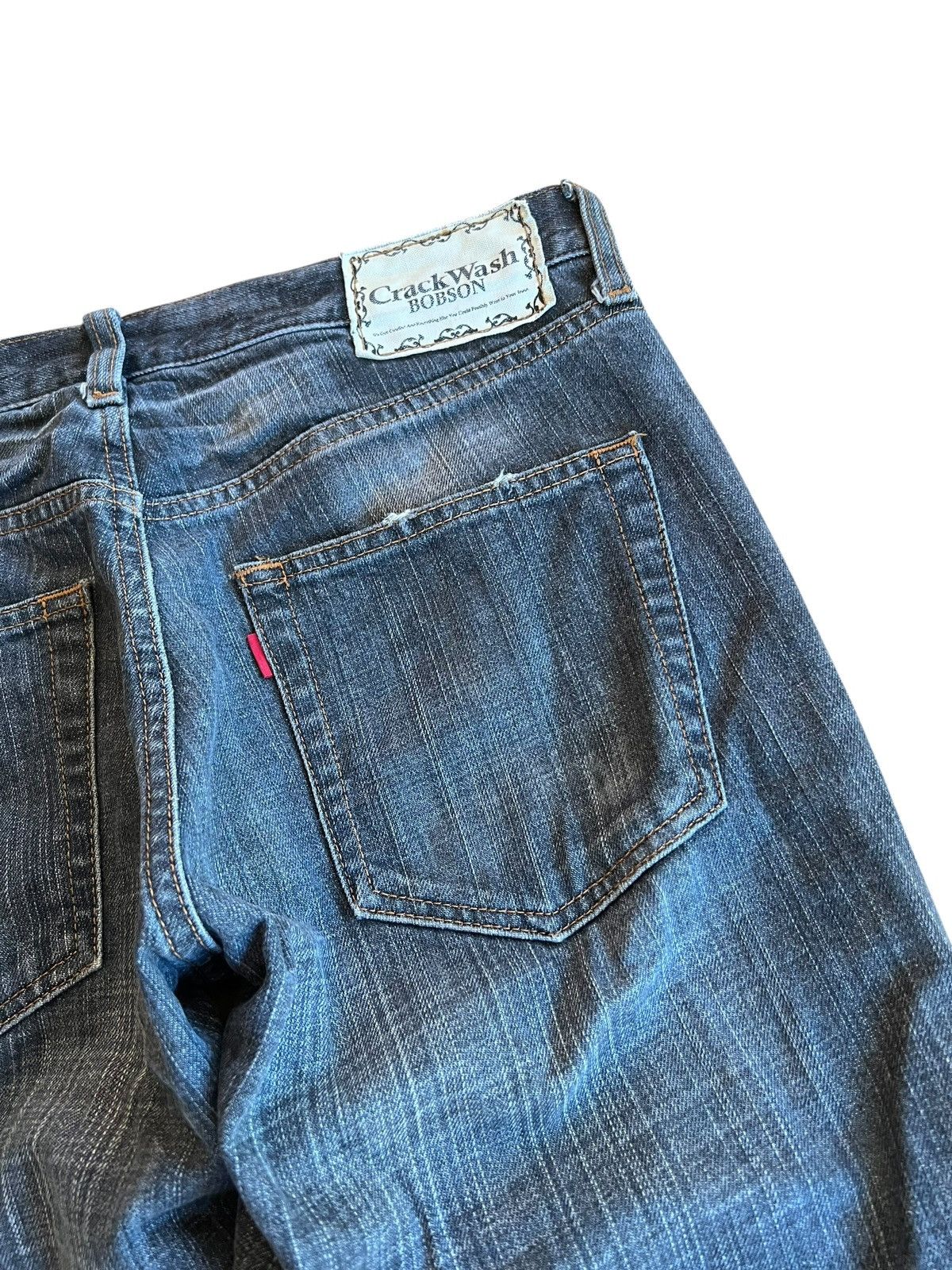 Japanese Brand Vintage Flare Crackwash Bobson Faded Jean Size US 30 / EU 46 - 14 Thumbnail
