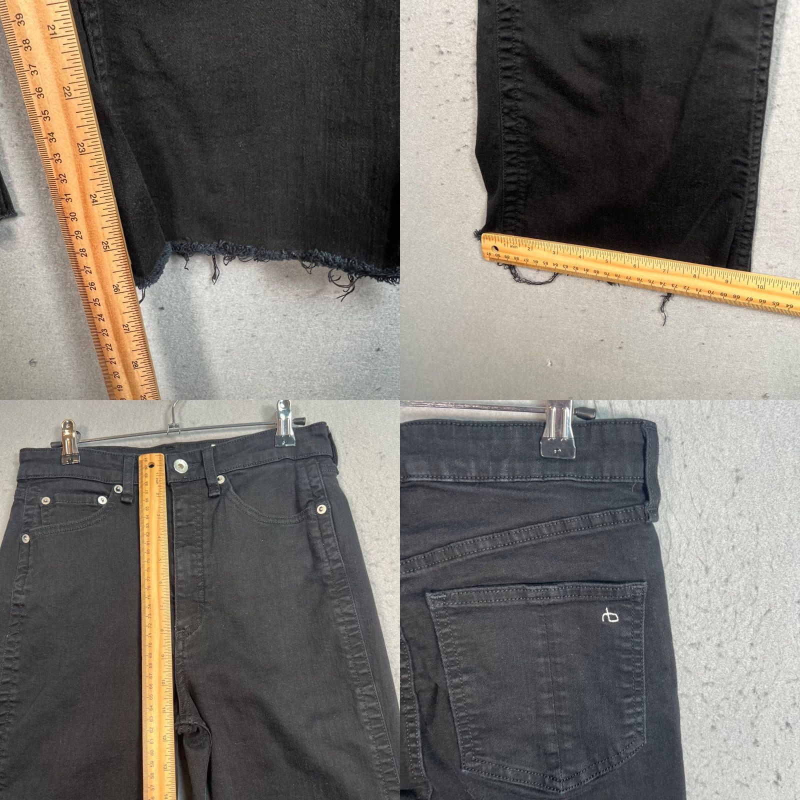 Rag & Bone VINTAGE rag & bone Jeans Womens 28 Jane High-Rise Flared Black Denim Jeans, 27 Inseam, Cotton Blend, Dark Wash, Size 28, Flared, Womens Size 28" / US 6 / IT 42 - 8 Thumbnail