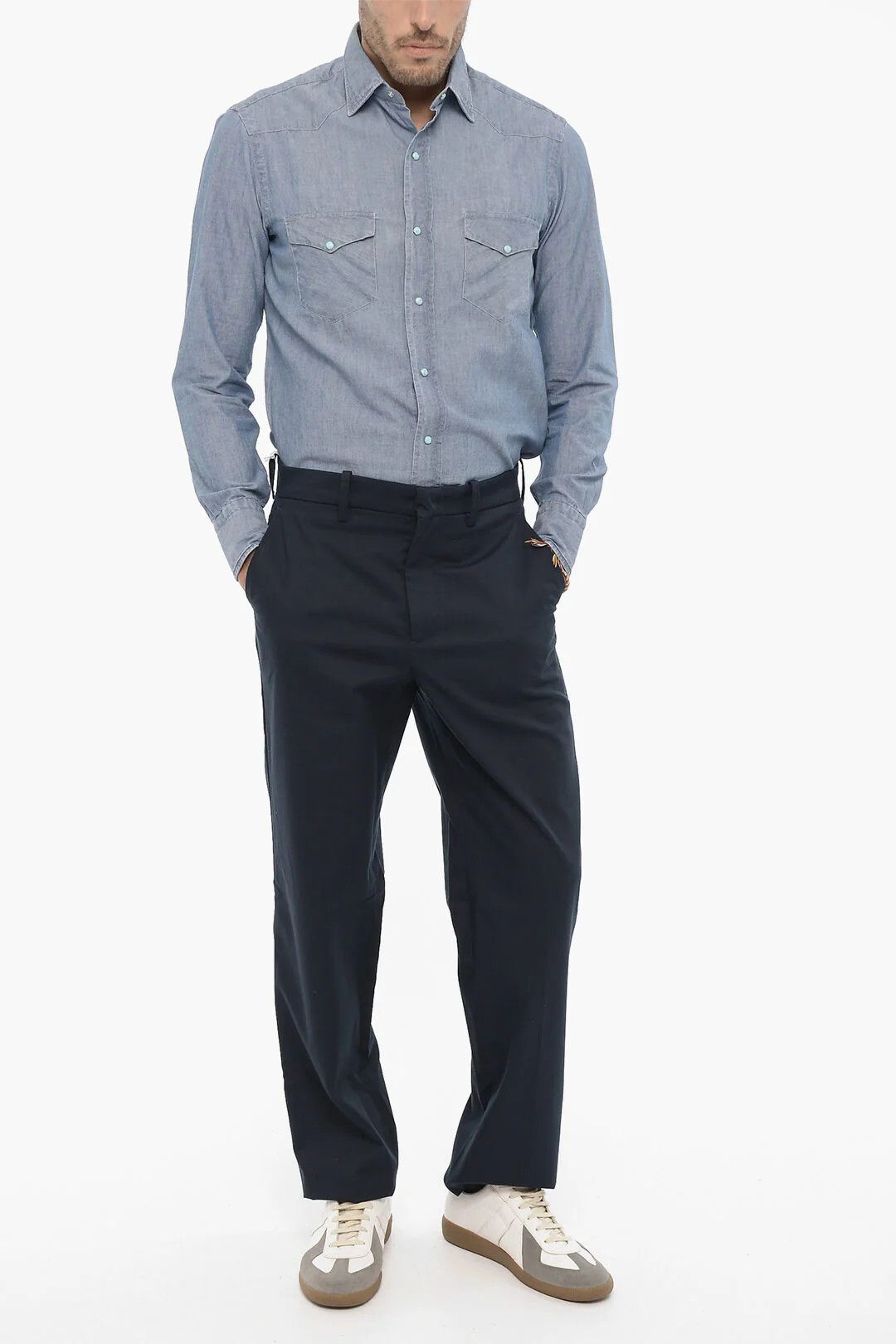 DEPARTMENT5 og1mm0326 Casual Twill 4-Pocket Pant in Blue Size US 36 / EU 52 - 4 Thumbnail