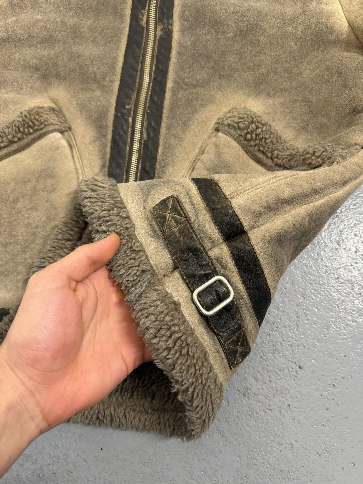 Diesel Vinatge 00s Diesel Lambskin Sherpa Long Neck Jacket Size L / US 10 / IT 46 - 7 Thumbnail