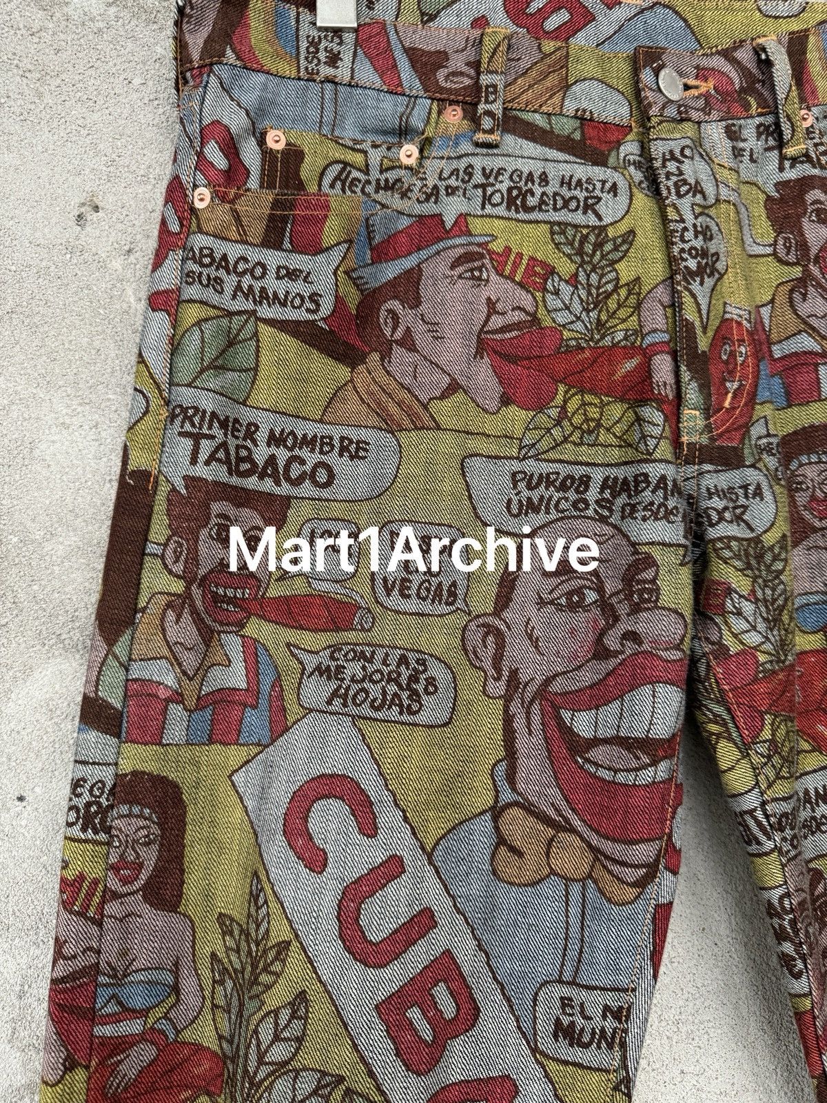 Comme des Garcons Comme Des Garçons 03SS “Cuba” Comic Print Denim Size US 34 / EU 50 - 3 Thumbnail
