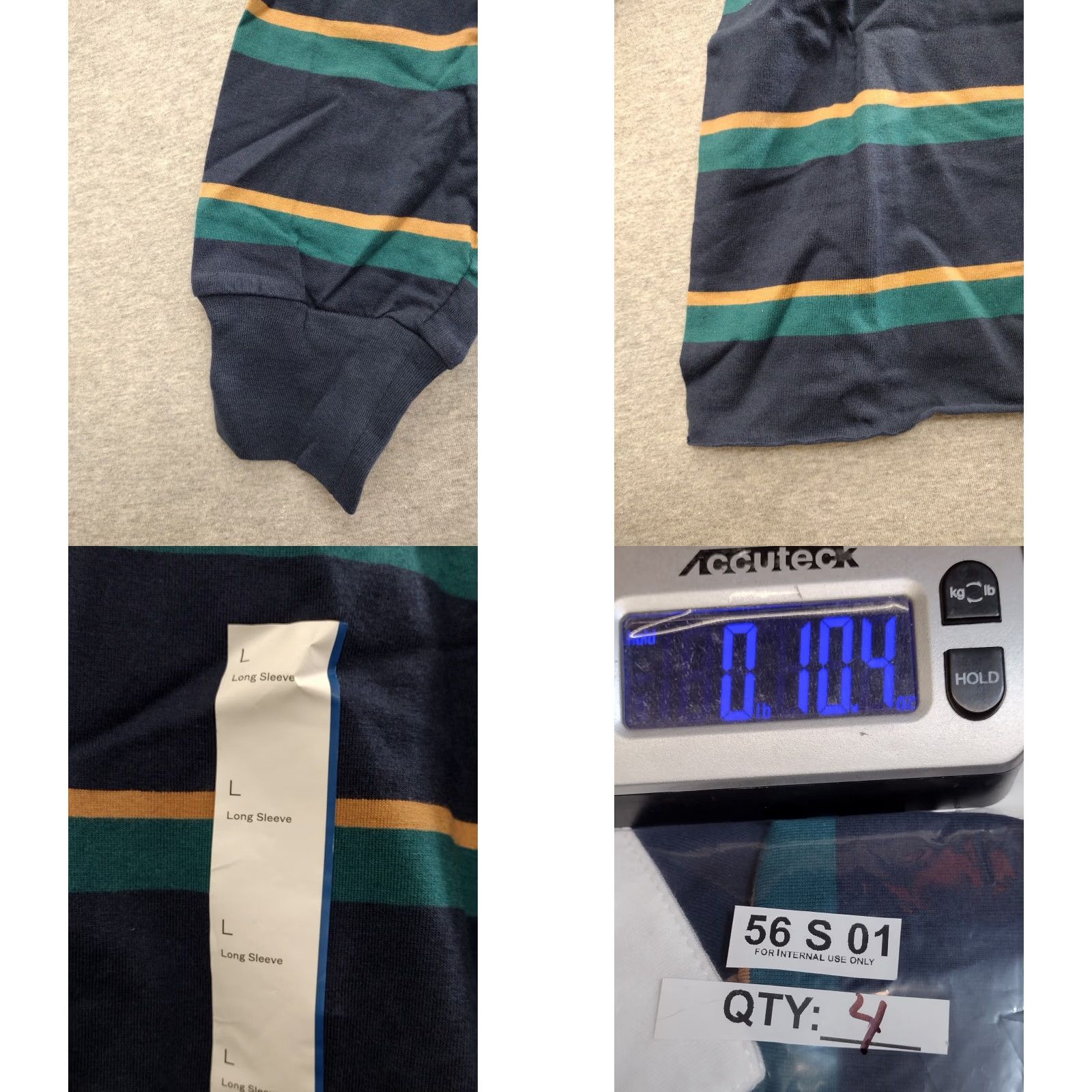 Vintage Wild Fable Polo Tee Shirt Navy Blue Teal Tan Stripes Long Sleeve Size L Women Polo Shirt Striped Preppy Size L / US 10 / IT 46 - 8 Thumbnail