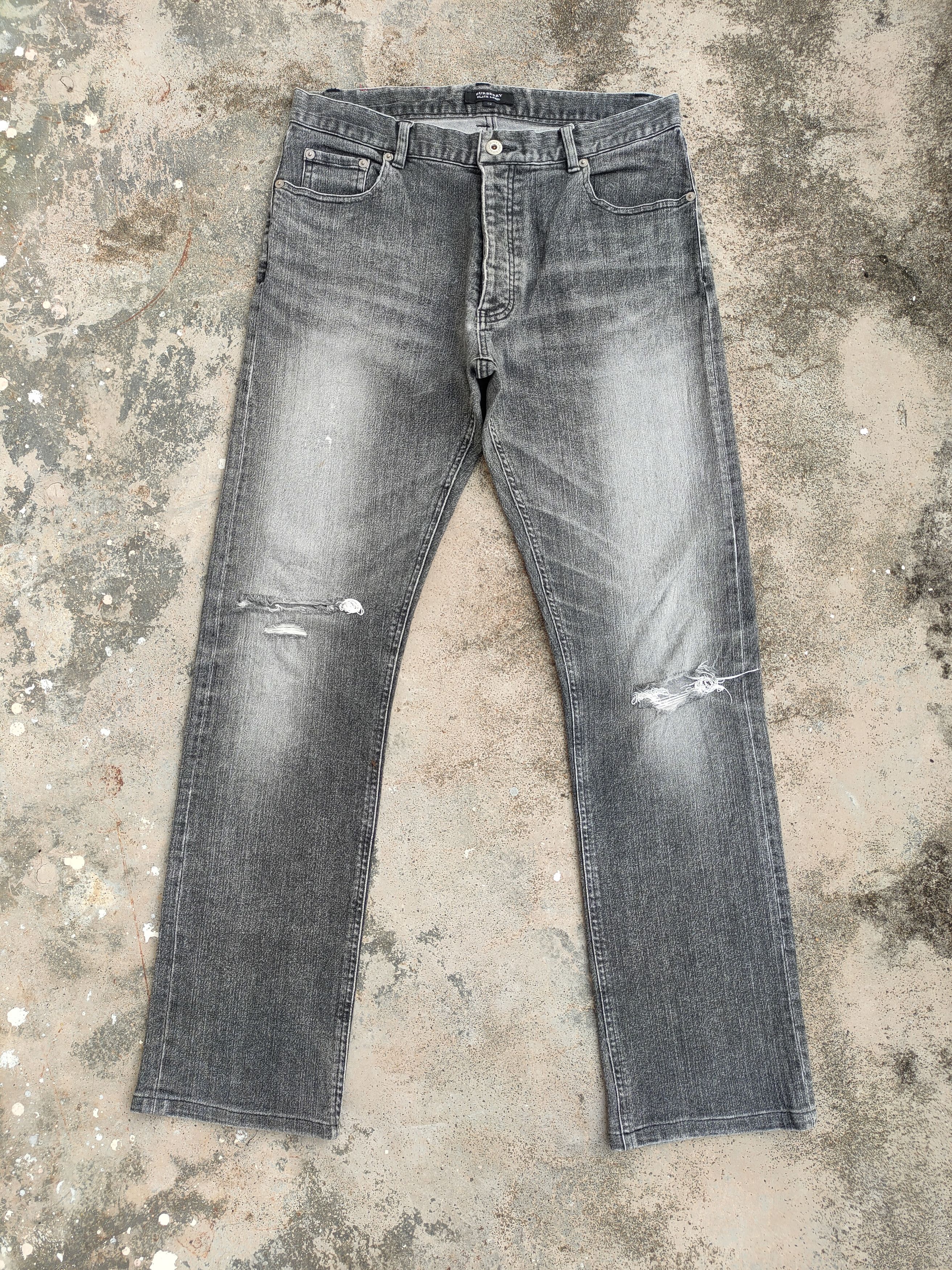 vtg Burberry black label distressed denim jeans pants