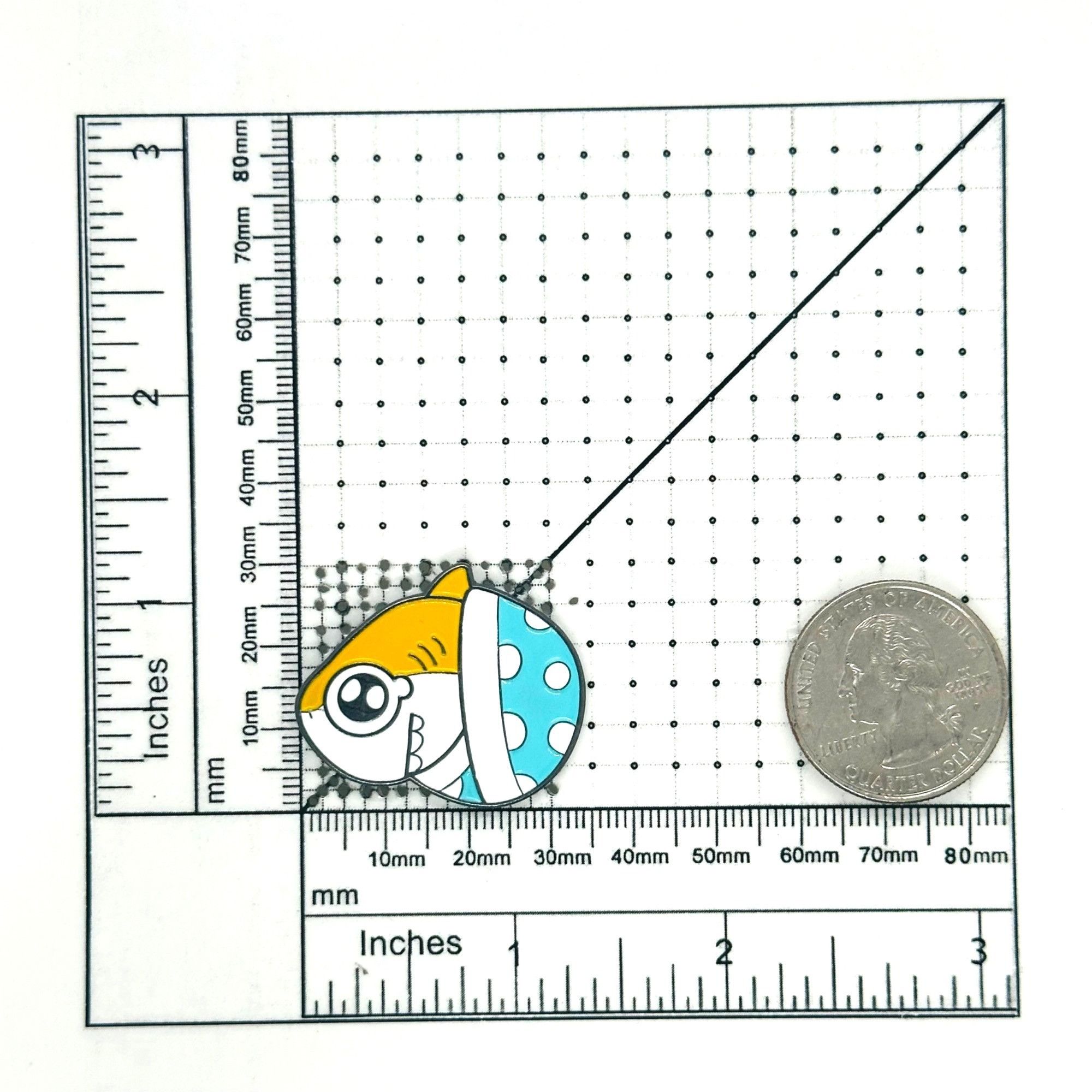 Other ⭐Shark Pin Yellow Blue Spot Animal Sea Life Whale Enamel Ani Size ONE SIZE - 5 Thumbnail