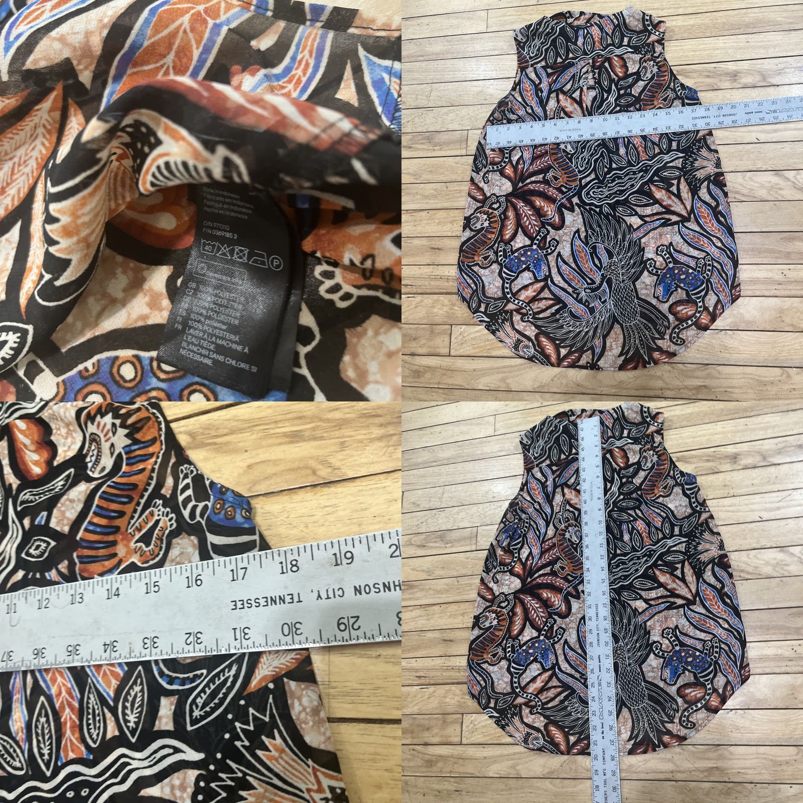 H&M H&M Tank Top Button Shirt Women M Lizard Print Southwestern Aztec Boho Sheer M Size M / US 6-8 / IT 42-44 - 8 Thumbnail