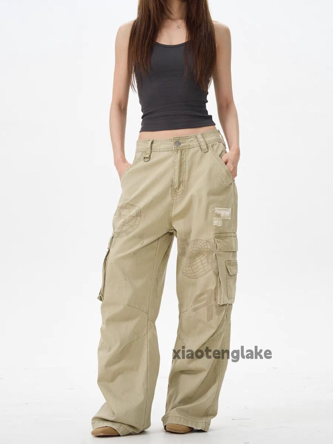 Designer × Japanese Brand × Vintage Unisex washed faded pattern skate hiphop work pants Size US 28 / EU 44 - 2 Thumbnail