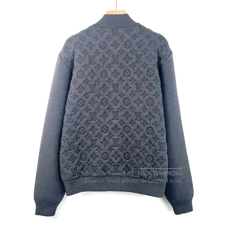 Louis Vuitton Louis Vuitton Grey sheep-wool blend bomber jacket Size US XL / EU 56 / 4 - 2 Thumbnail