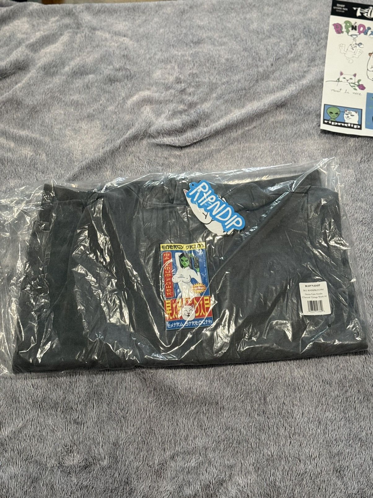 RIPNDIP Ripndip Hoodie Nerm Cans (Charcoal Vintage Wash) Size US M / EU 48-50 / 2 - 3 Thumbnail