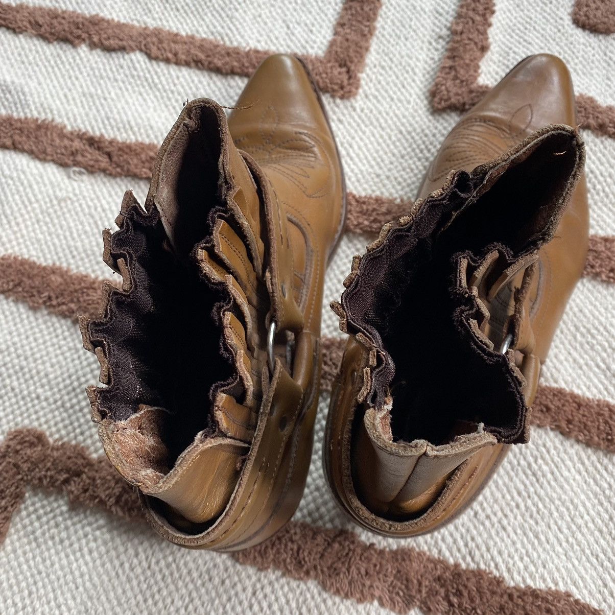 Other VINTAGE LEATHER USA STYLE WESTERN BEIGE/BROWN BOOTS Size US 11 / EU 44 - 8 Thumbnail