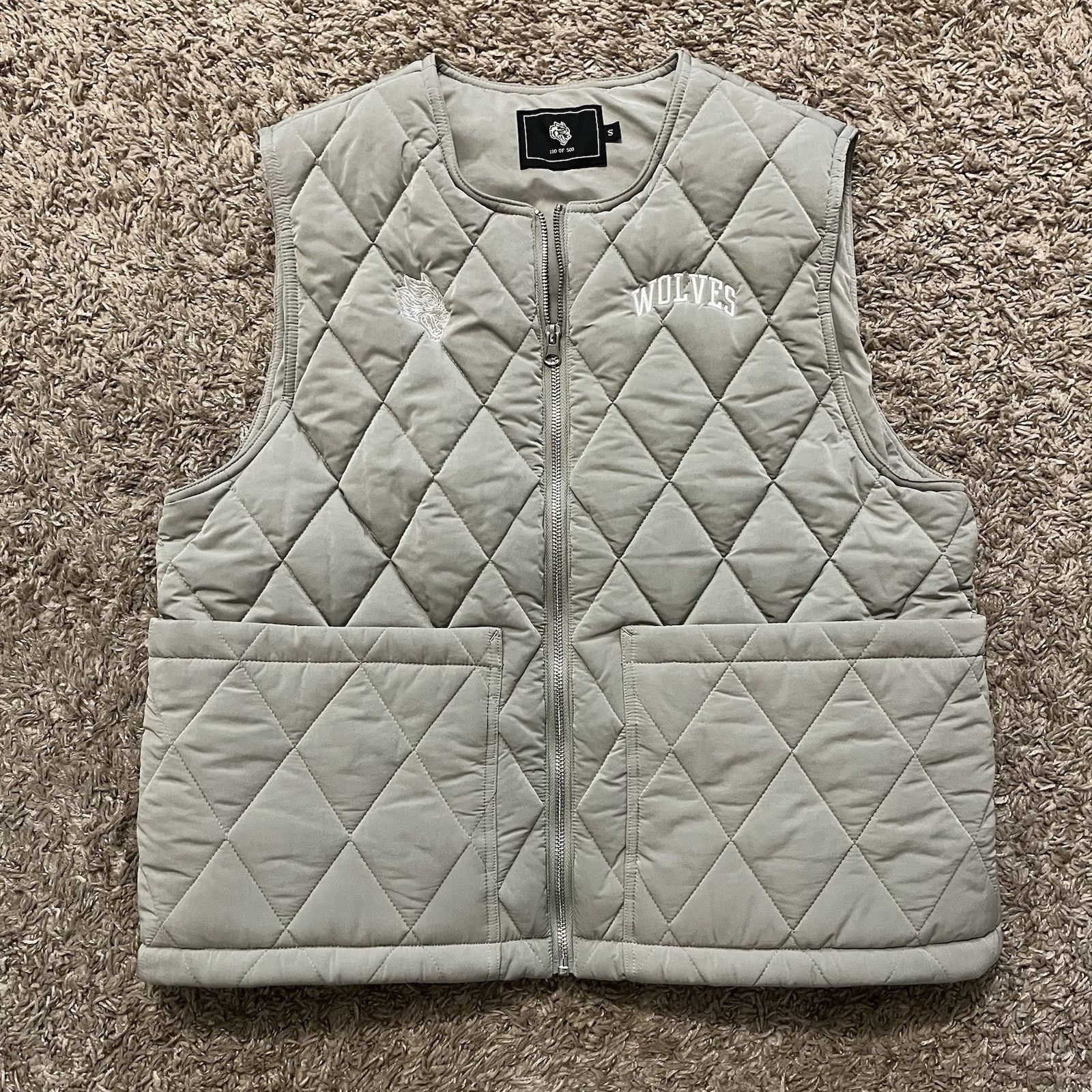 Wolves Quilted Puffer Limited Edition 190/500 Full Zip Vest