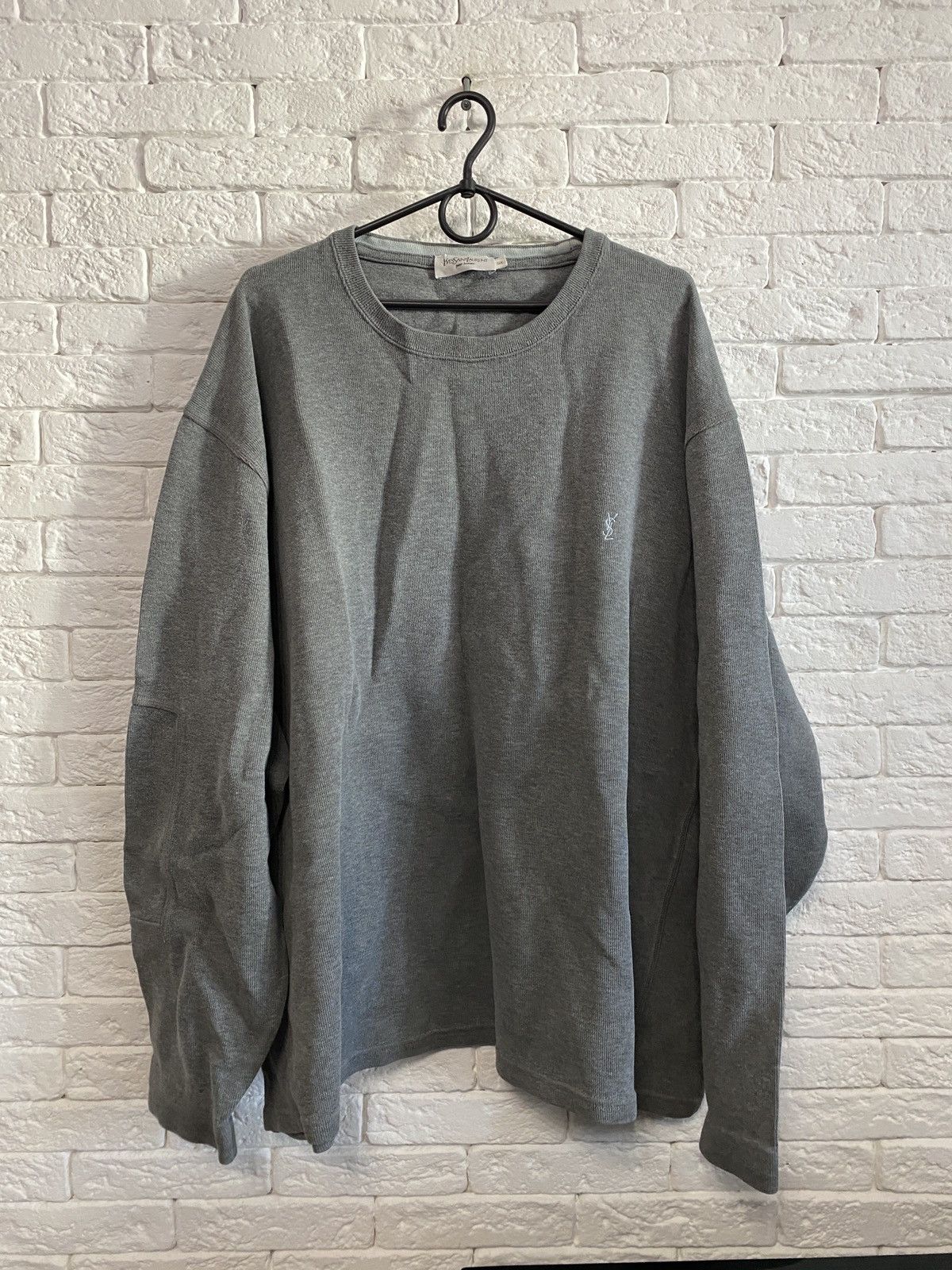 image of Saint Laurent Paris x YSL Pour Homme Vintage YVES Saint Laurent Sweater 5Xl Big Size in Grey, Men's