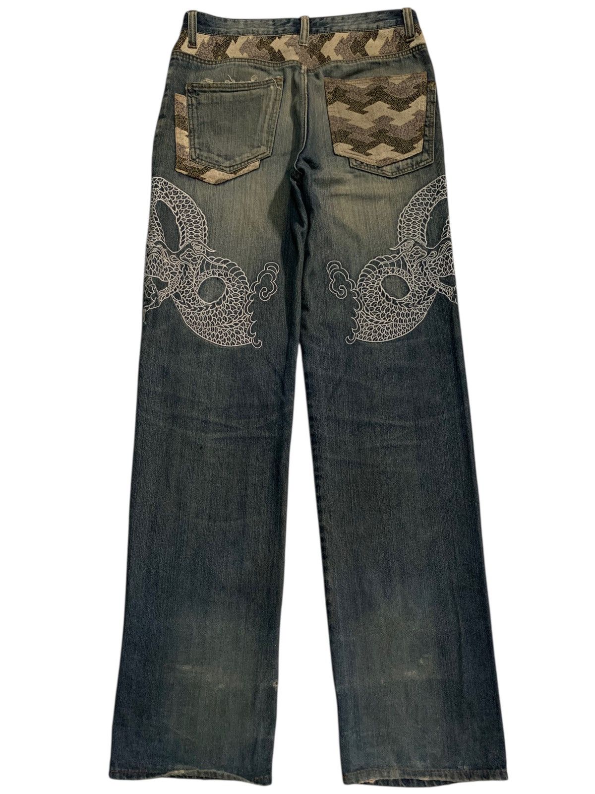 Kapital DRAGON EMBROIDERY INSPIRED BY KARAKURI DISTRESSED DENIM Size US 32 / EU 48 - 4 Thumbnail