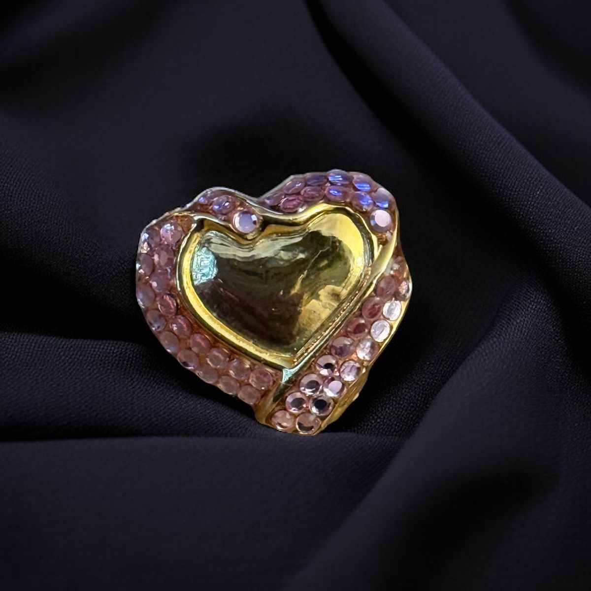 Other Gold tone pink rhinestone heart tac pin Size ONE SIZE - 1 Thumbnail