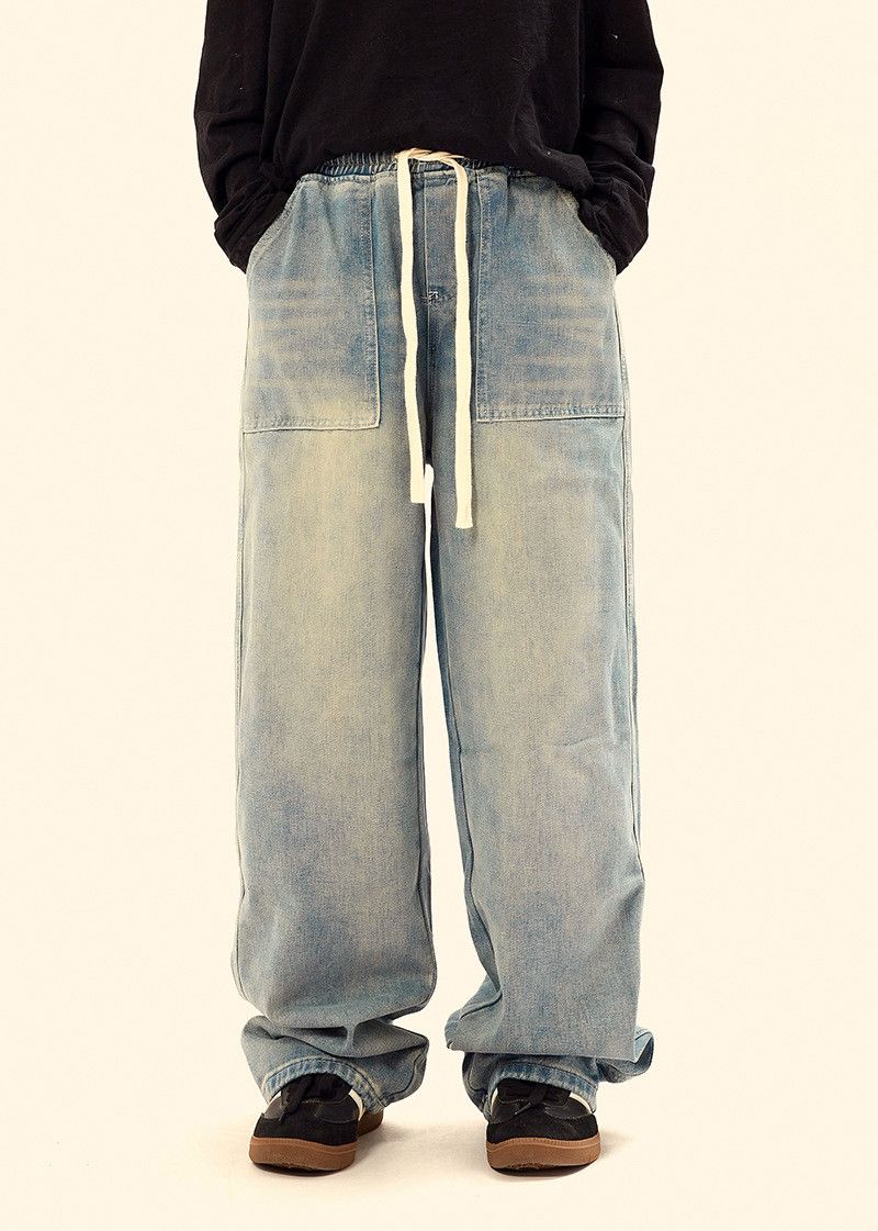 Vintage Men's high street style distressed retro loose washed jeans Size US 32 / EU 48 - 1 Thumbnail