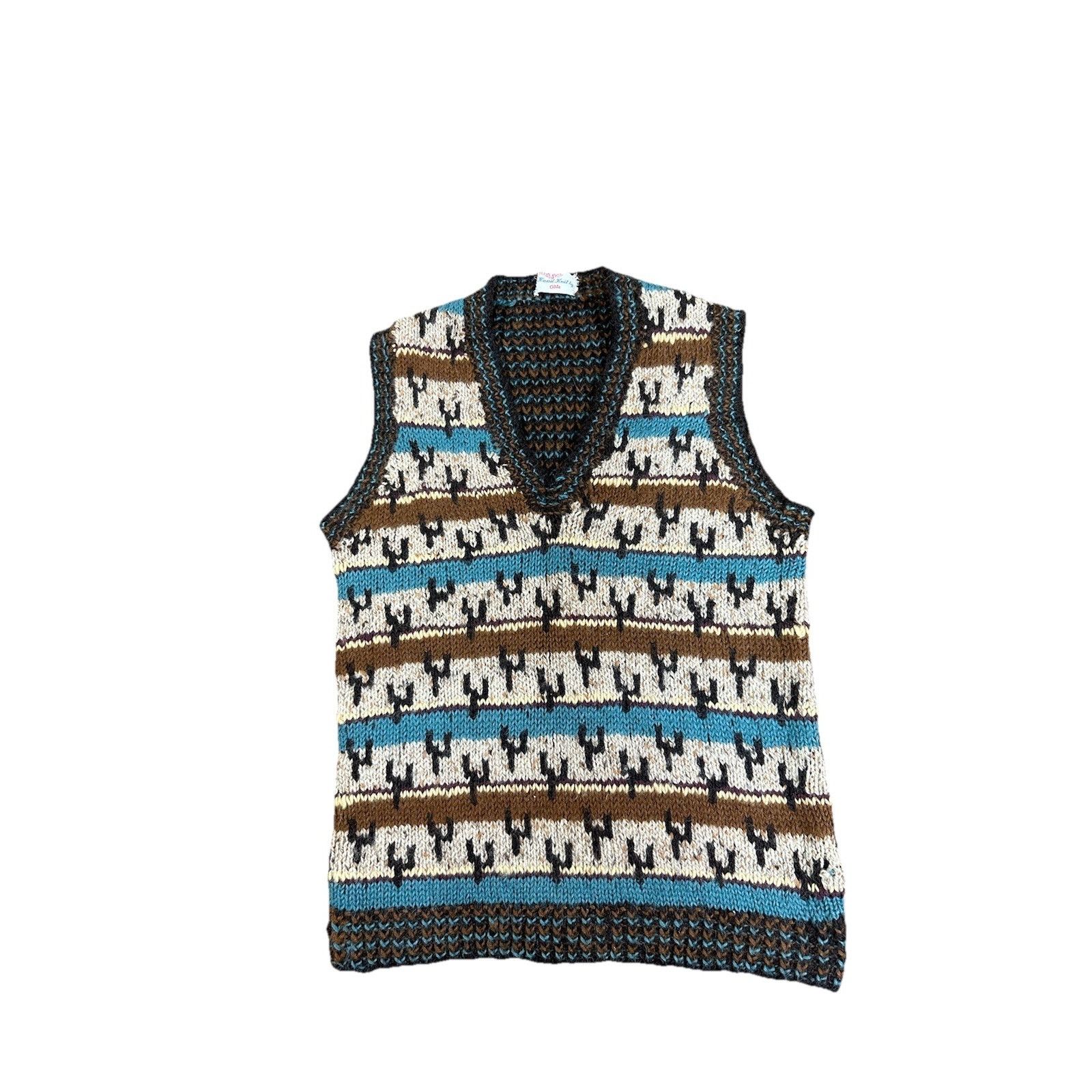 Vintage Vintage Wool Cactus Western Native Vest Sweater Winter Handm Size US S / EU 44-46 / 1 - 1 Thumbnail