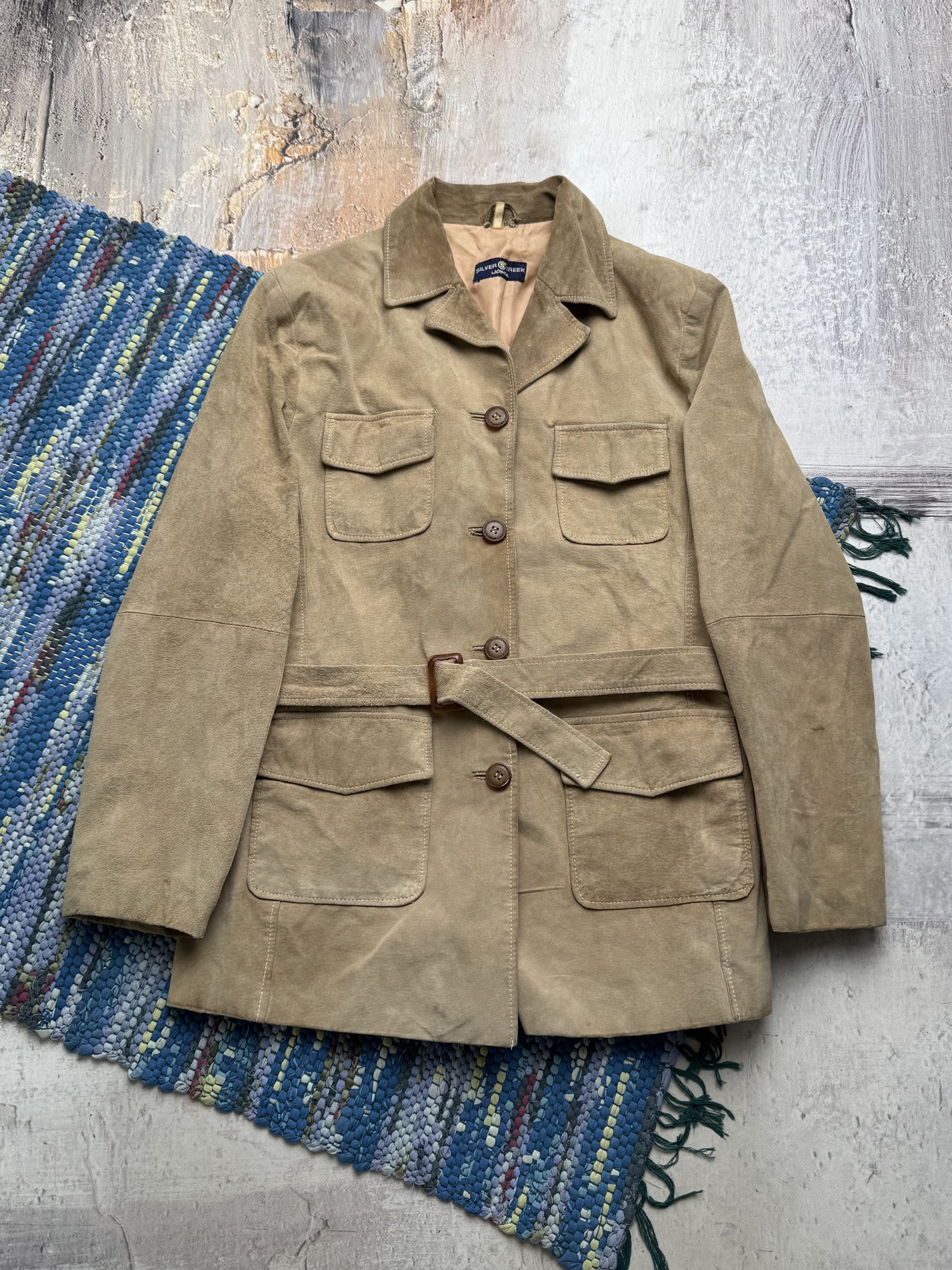 Vintage Vintage Real Pig Suede Jacket With Belt A8(V1)D15 Size L / US 10 / IT 46 - 1 Thumbnail