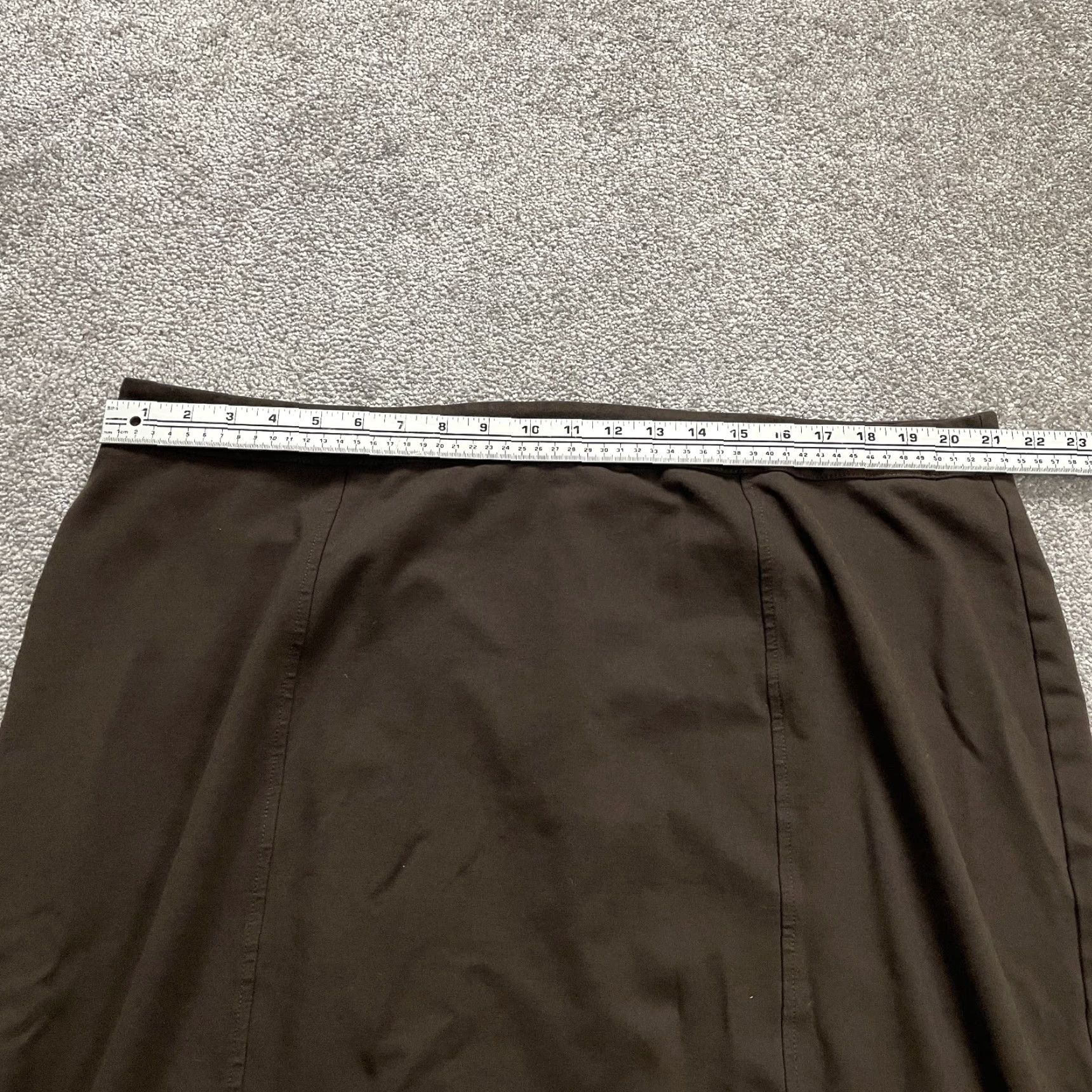 Vintage VINTAGE Cato Women's Plus Size Short Pencil Skirt 24W Brown Solid Back Slit Stretch Office Casual Size 42" / US 20 - 7 Thumbnail