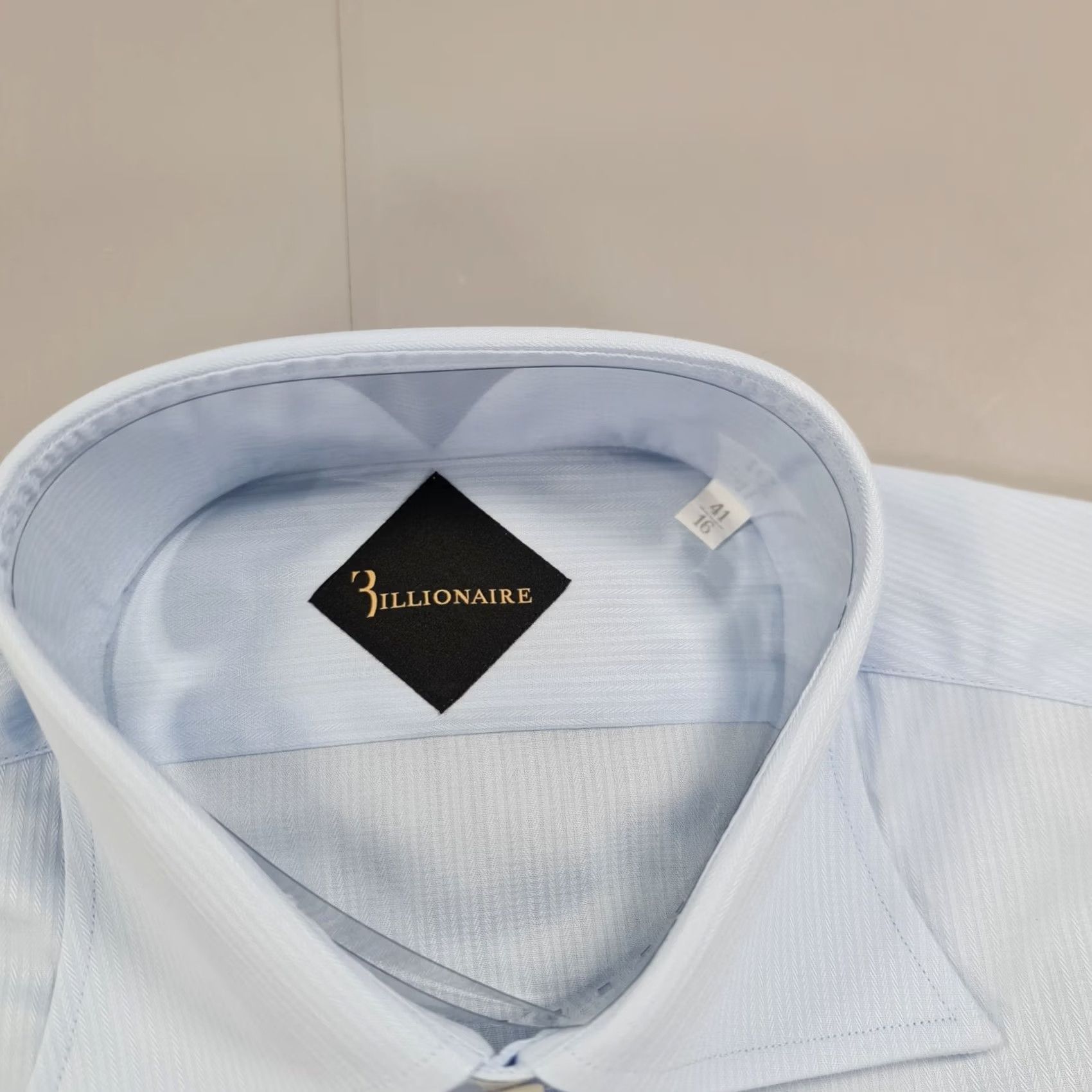Vintage Billionaire Couture Mens Shirt Light Blue Large 16 Cotton Button Up Shirt 100% Cotton Italy Adults Regular Mens Blue 16 Size US L / EU 52-54 / 3 - 3 Thumbnail