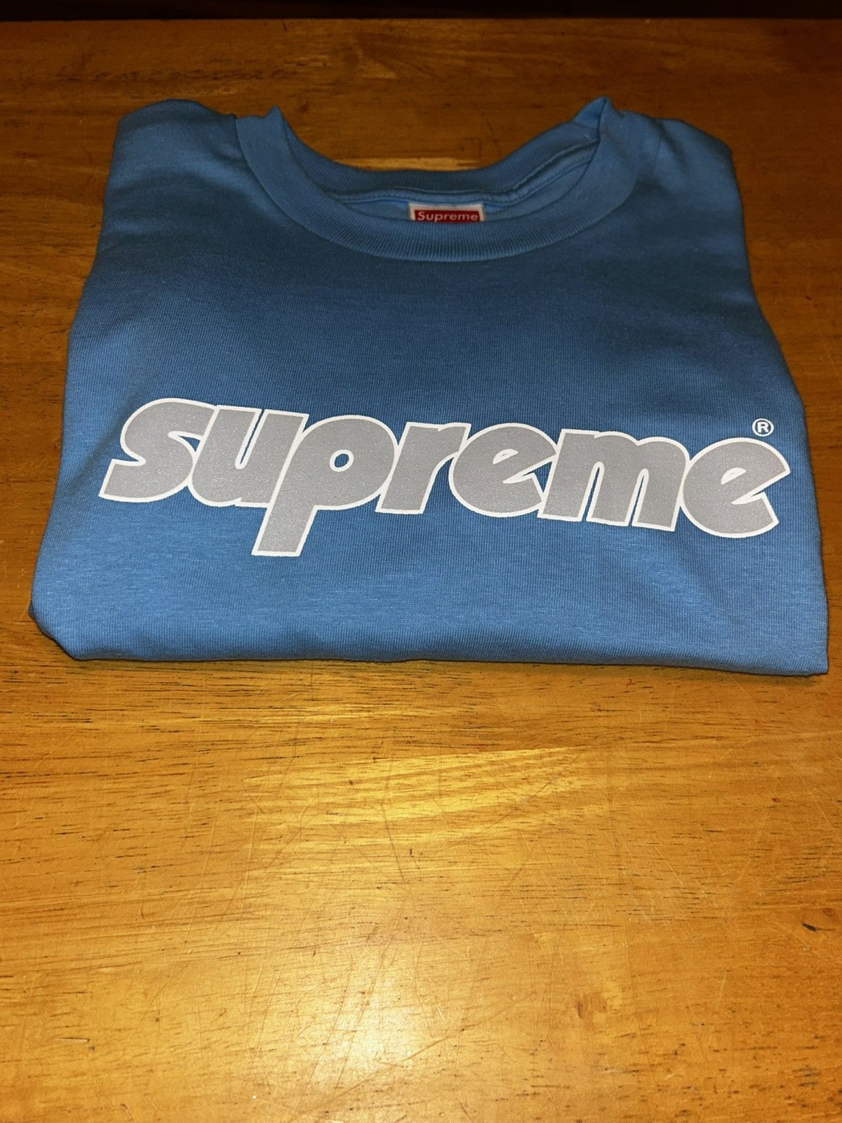 Supreme Supreme Pinline Logo Tee Shirt Bright Blue SS24 Size Small Size US S / EU 44-46 / 1 - 2 Thumbnail