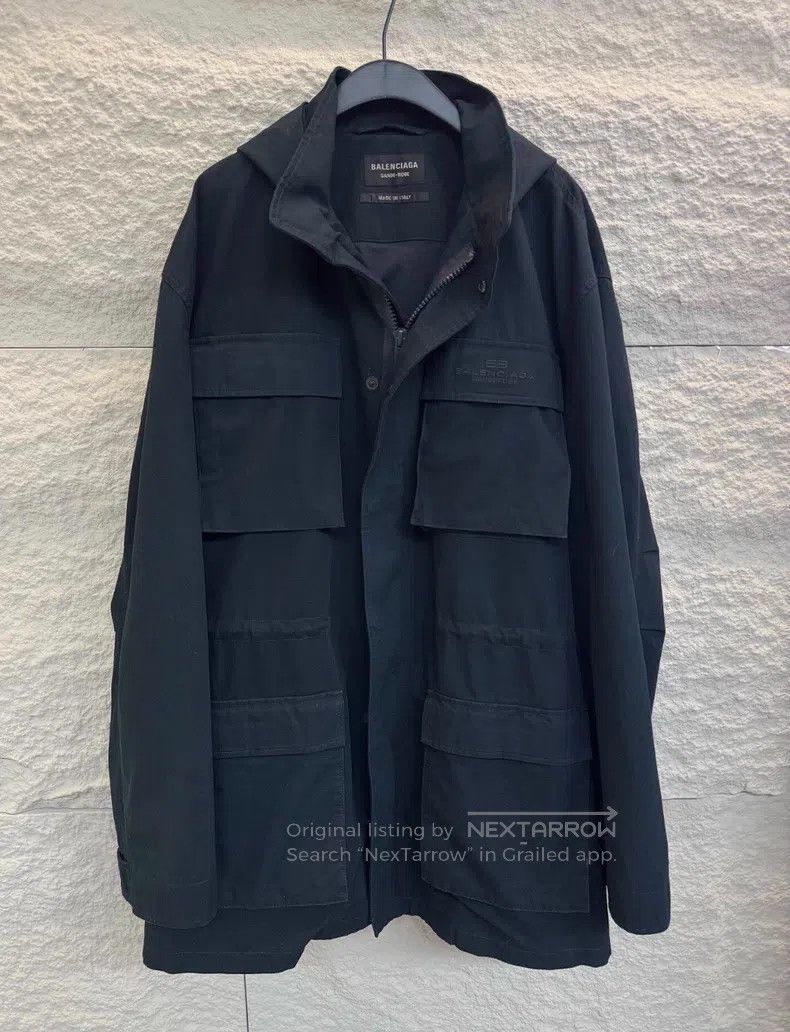 Balenciaga Balenciaga Solid Color Long Hooded Parka Size US S / EU 44-46 / 1 - 1 Thumbnail