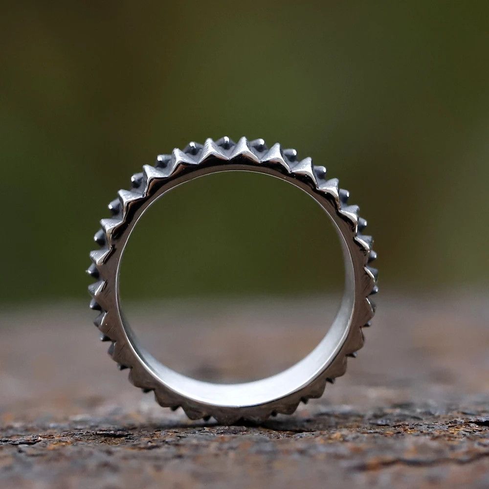 Jewelry Creative Steel Retro Gear Ring Size ONE SIZE - 4 Thumbnail