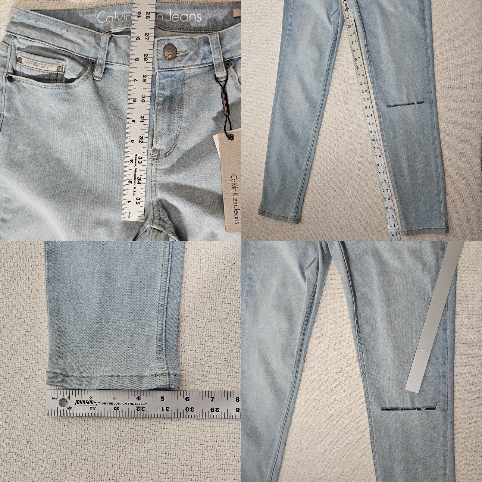 Calvin Klein Calvin Klein Jeans Legging Womens Size 30 Light Wash Stretch Denim Waist Classic 90s Comfortable Size 30" / US 8 / IT 44 - 8 Thumbnail