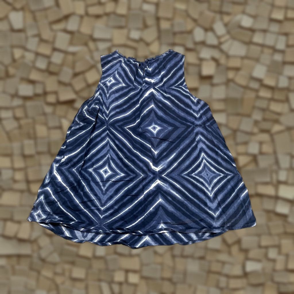 Old Navy Old Navy Tank Top Women M Navy Blue White Geo Print Casual Basic Shirt Size M / US 6-8 / IT 42-44 - 1 Thumbnail