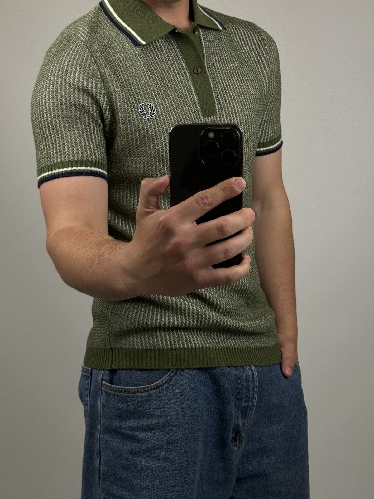 Vintage Rare Fred Perry Made in Italy Knit Polo T-Shirt