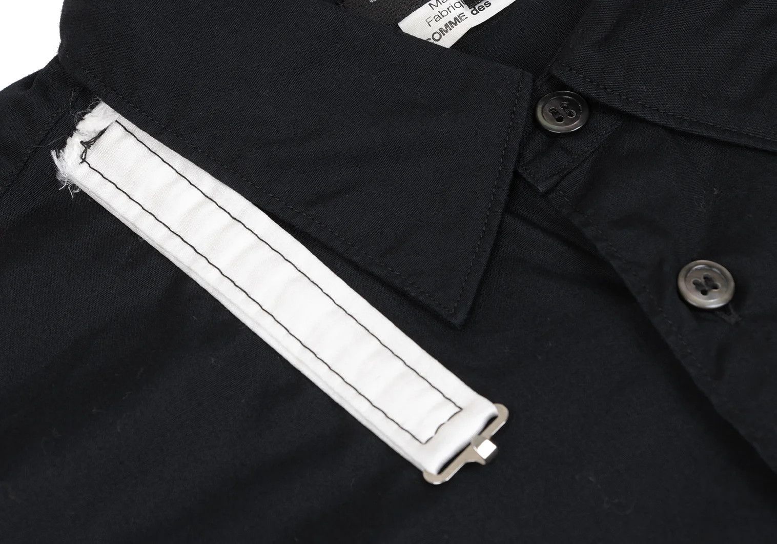 Comme des Garcons Homme Plus Cotton Bow Tie Double Patch Pocket Design Shirt Black XS Size US XS / EU 42 / 0 - 4 Thumbnail