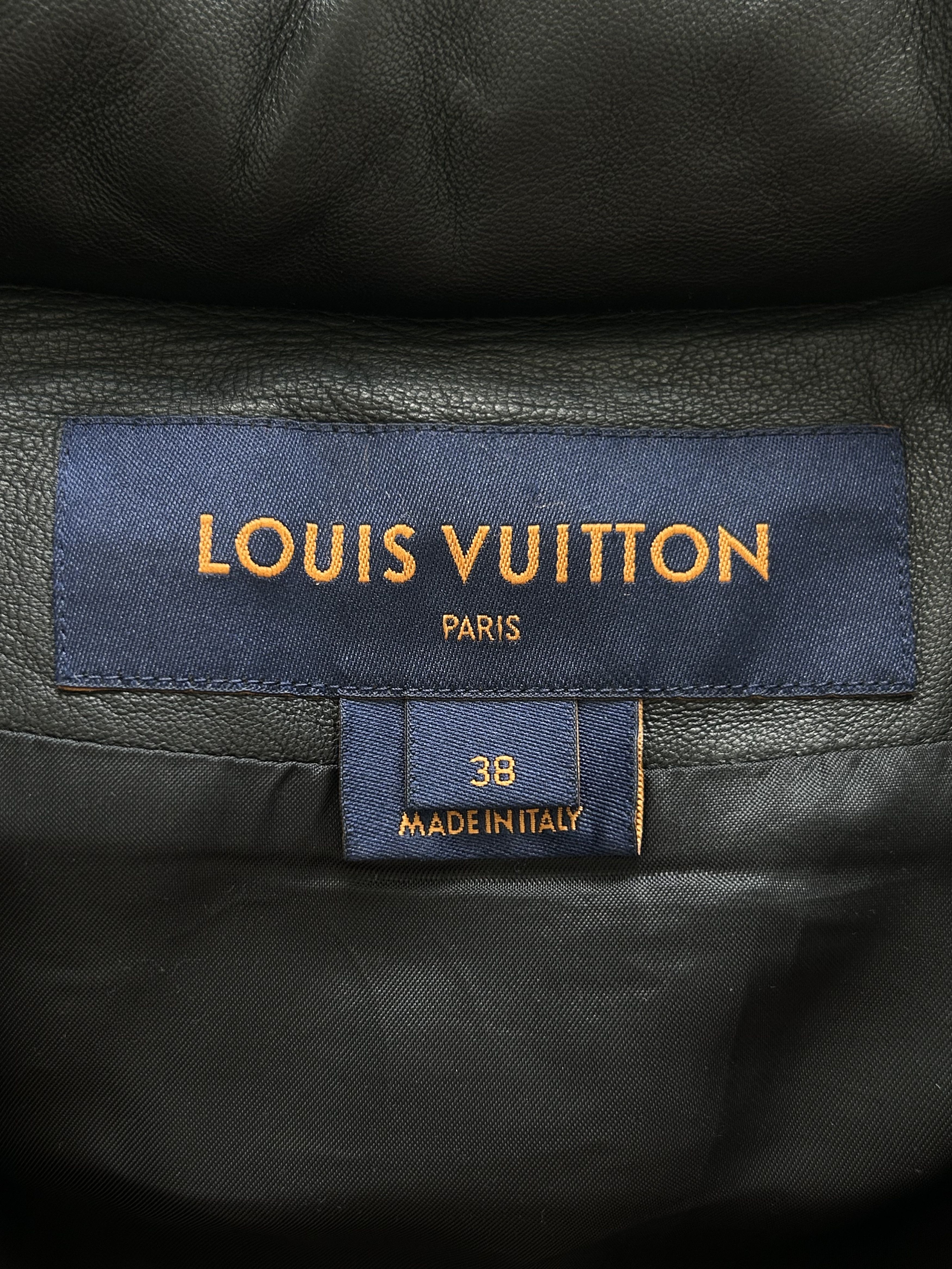 Louis Vuitton Black Embossed Monogram Leather Women's Puffer Jacket Size M / US 6-8 / IT 42-44 - 3 Thumbnail
