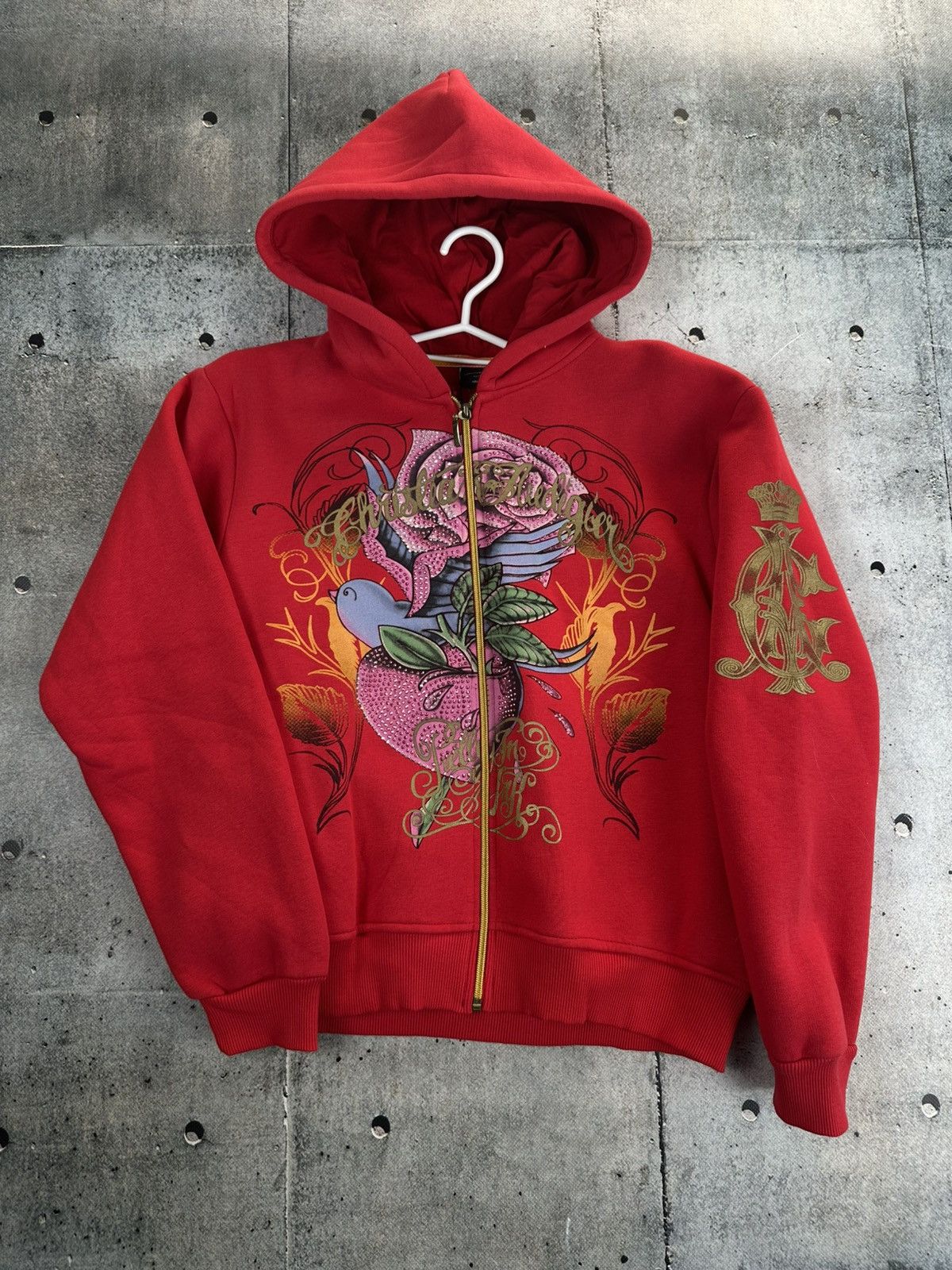 Affliction × Christian Audigier × Ed Hardy Ed Hardy Zip Hoodie Christian Audigier Tattoo Opium y2k Size M / US 6-8 / IT 42-44 - 1 Thumbnail