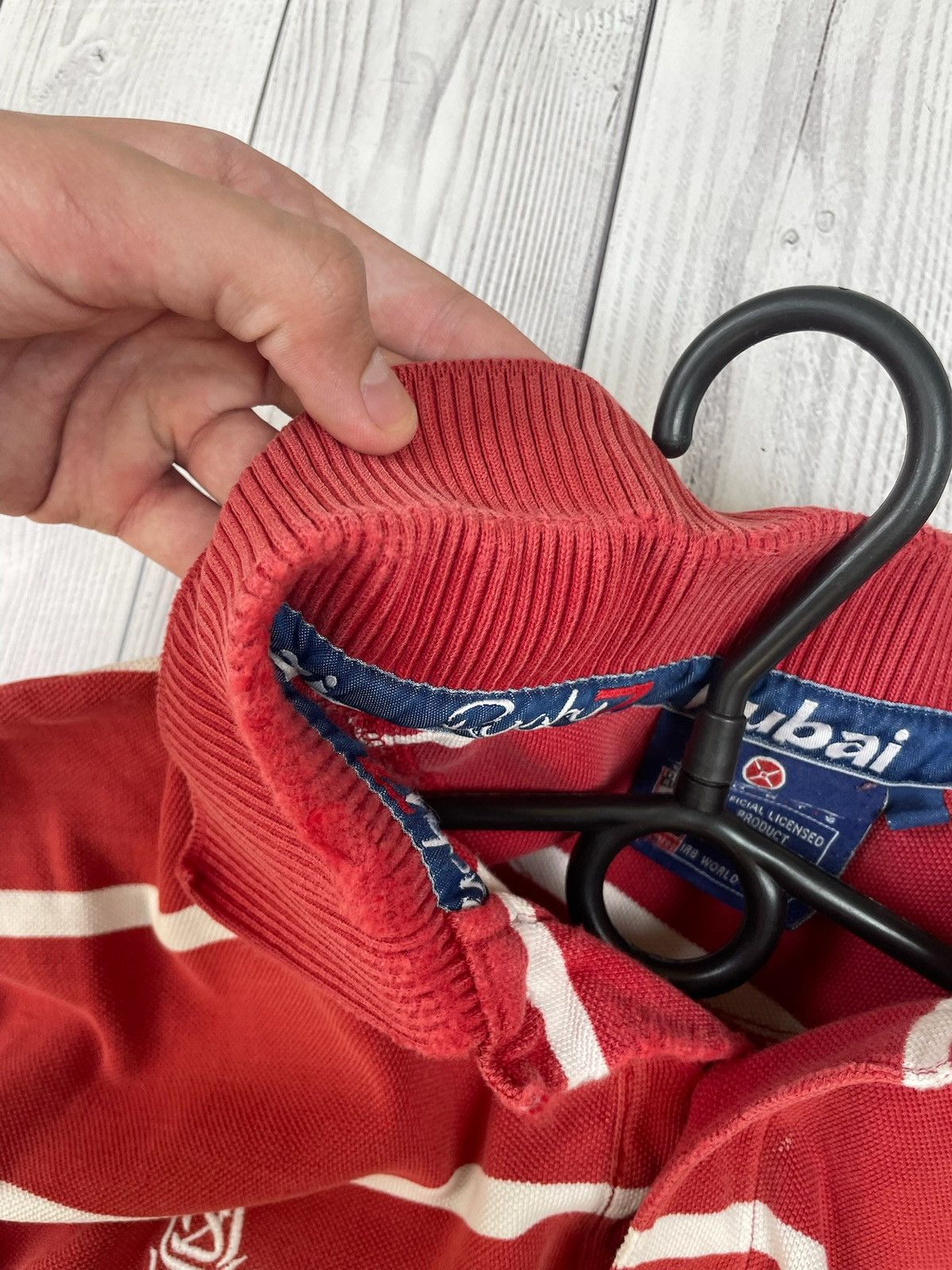 Vintage Vintage Dubai rugby polo red striped size XL Size US XL / EU 56 / 4 - 10 Thumbnail