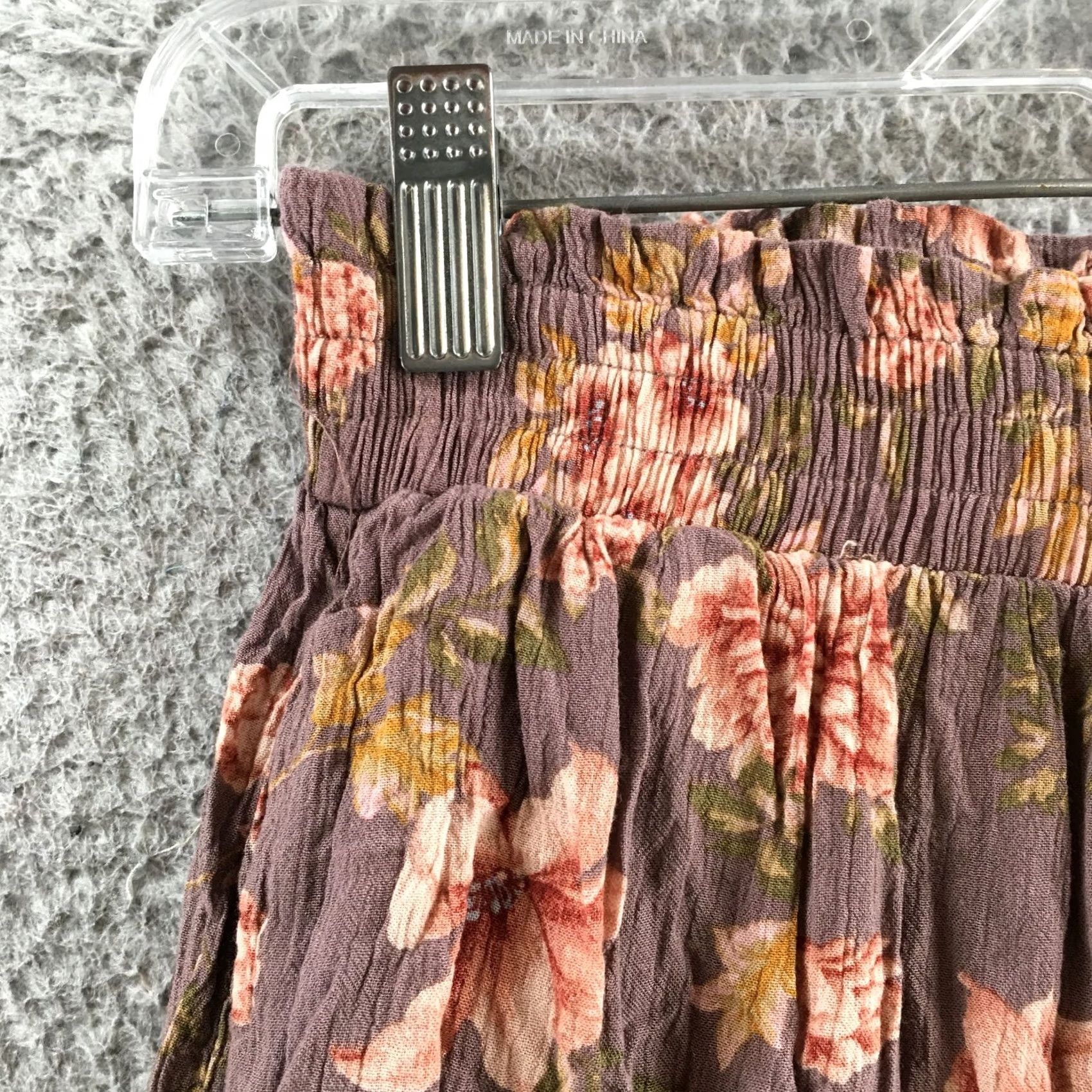 American Eagle Outfitters American Eagle Outfitters Wide Leg Pants Womens XS Brown Floral Elastic Waist Crinkle Boho Size 26" / US 2 / IT 38 - 3 Thumbnail