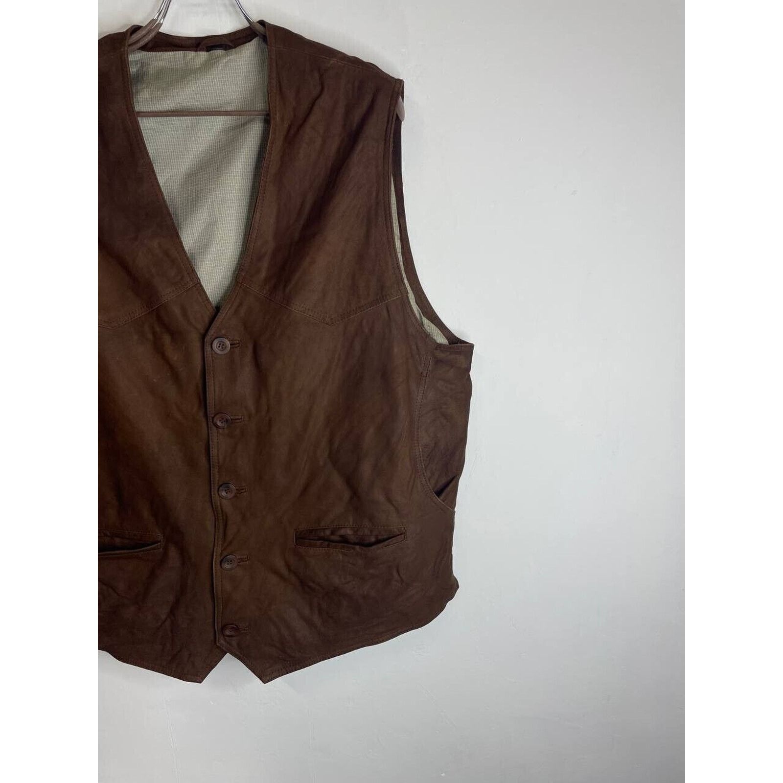 Vintage Vintage Brown Suede Leather Vest XXL Western Cowboy Size US XXL / EU 58 / 5 - 4 Thumbnail