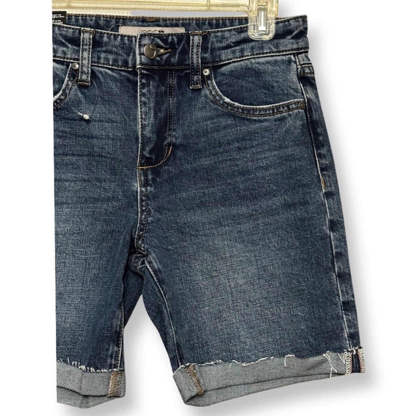 Joe's Joes Jeans Jean Shorts Cuffed Dark Whiskered Raw Hem 24 New Size 24" / US 00 / IT 34 - 3 Thumbnail