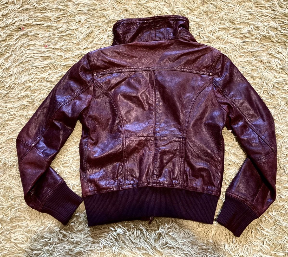 Vintage Brown Leather Bomber Jacket Size US S / EU 44-46 / 1 - 2 Thumbnail