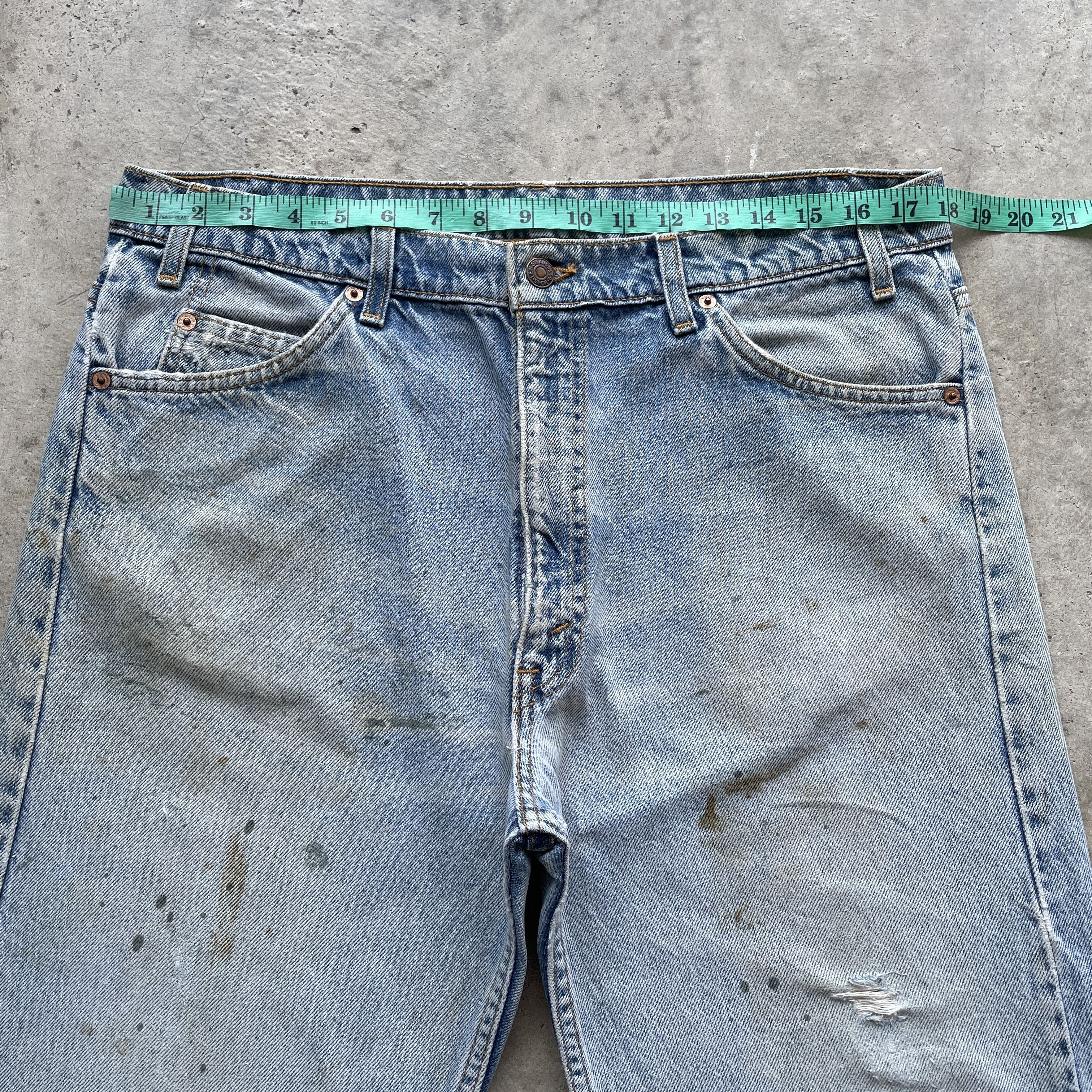 Levi's × Levi's Vintage Clothing 90s VINTAGE LEVI’S ORANGE TAG USA THRASHED JEANS FADED W36 Size US 36 / EU 52 - 5 Thumbnail