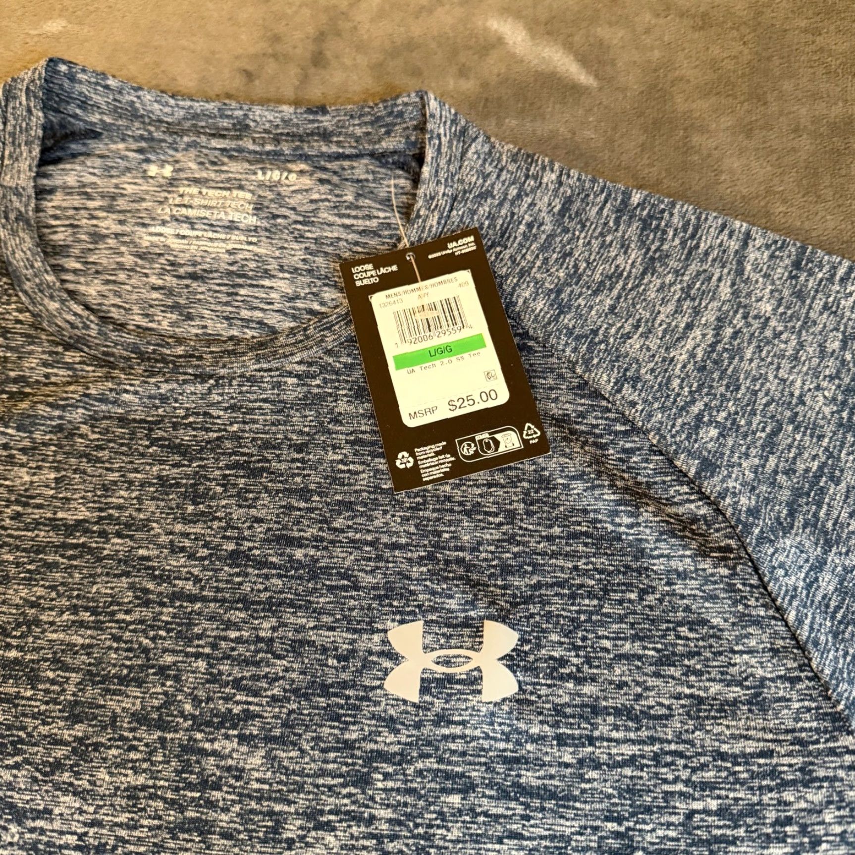Under Armour Under Armour Tech T-Shirt Loose Fit Short Sleeve Heather Blue Mens Large NWT Size US L / EU 52-54 / 3 - 5 Thumbnail