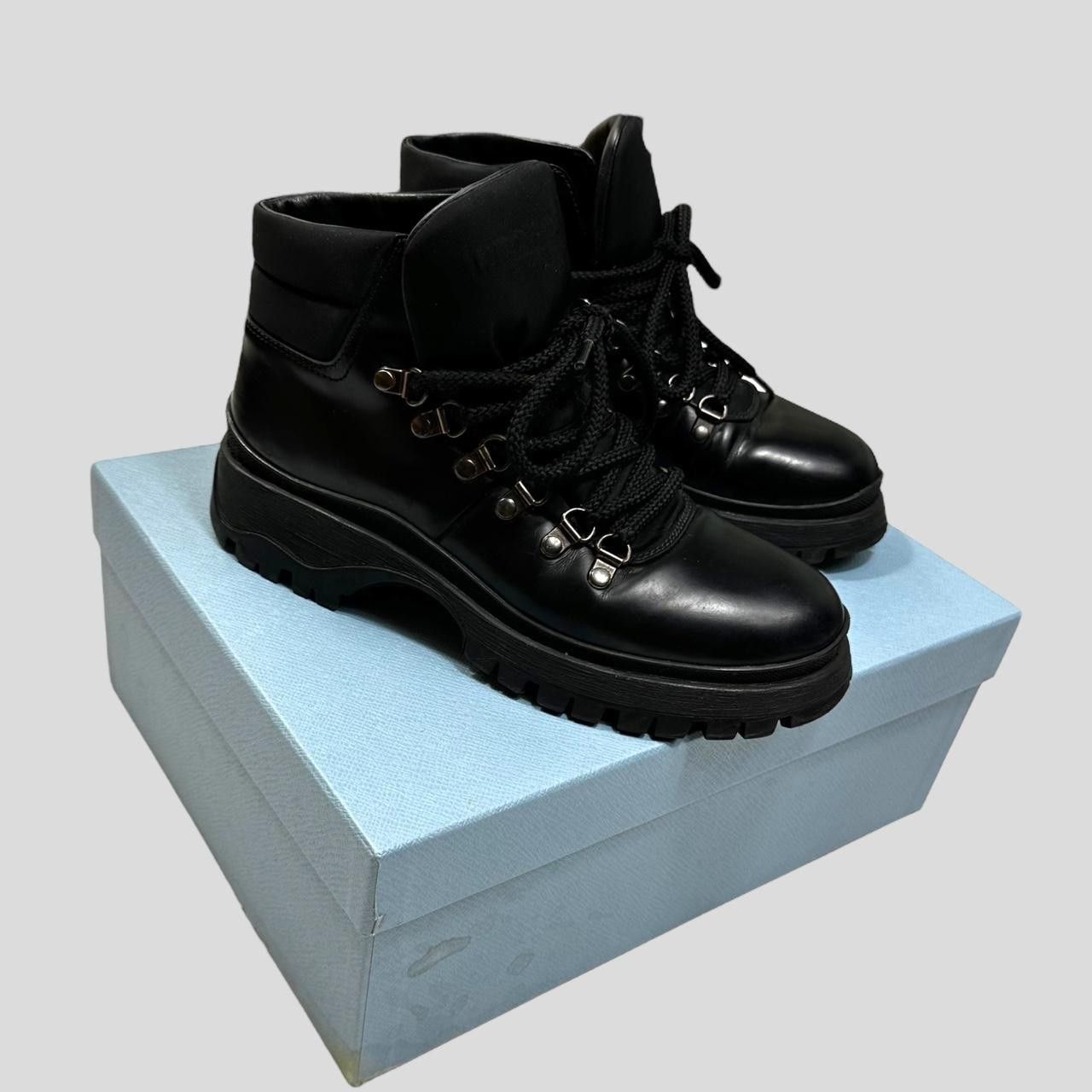 Prada Prada Milano 90’s Leather + Nylon Combat Boots - UK4 Size US 6.5 / IT 36.5 - 2 Thumbnail